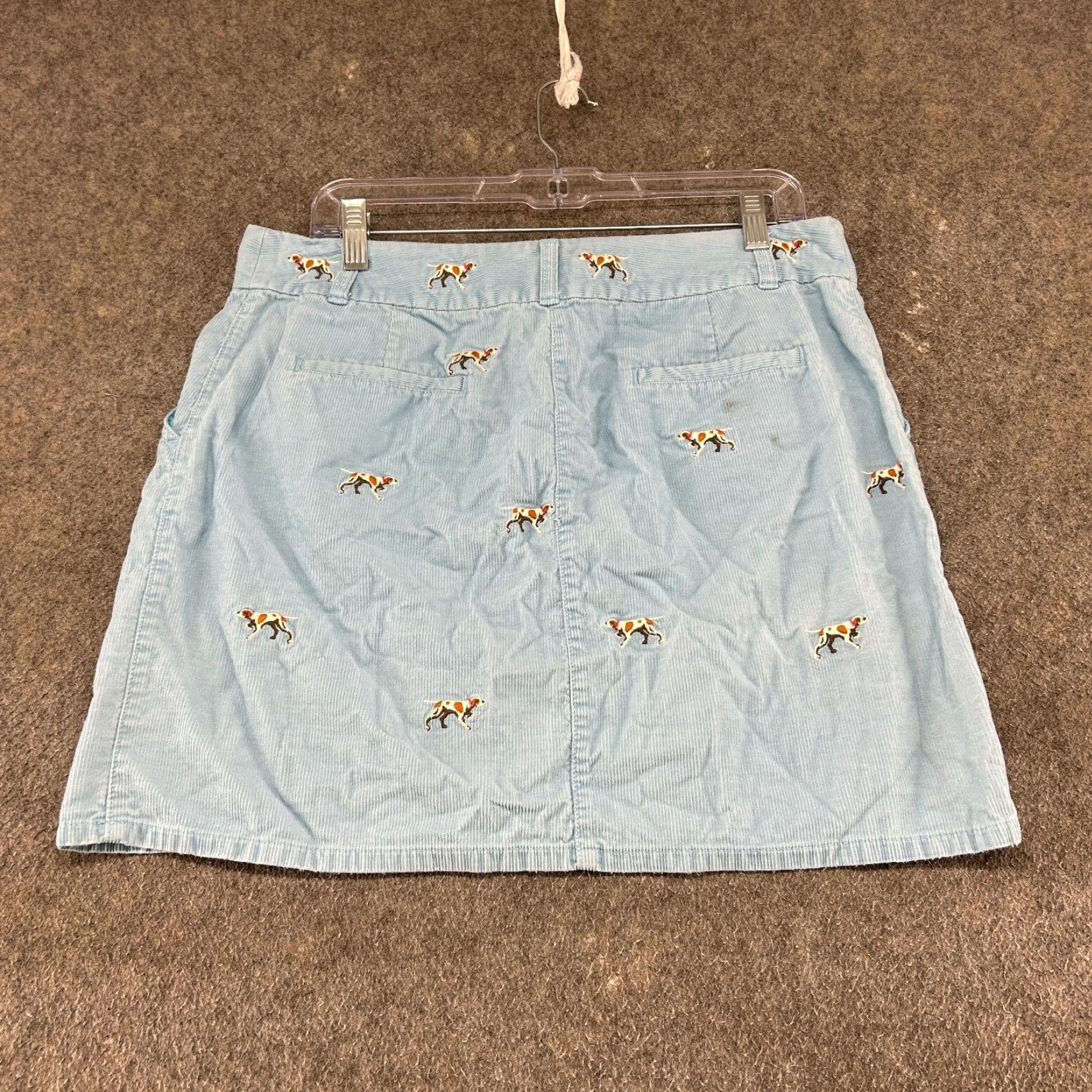 J.Crew J Crew Skirt Womens 10 Blue Short Corduroy Dog AOP Flat Front Cotton Preppy Size 32" / US 10 / IT 46 - 2 Thumbnail