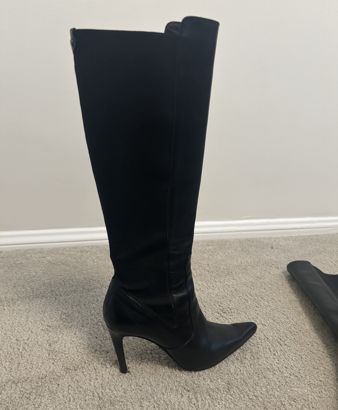 Yves Saint Laurent Yves Saint Laurent Black Leather Boots Stiletto Vintage Size US 6.5 / IT 36.5 - 8 Thumbnail