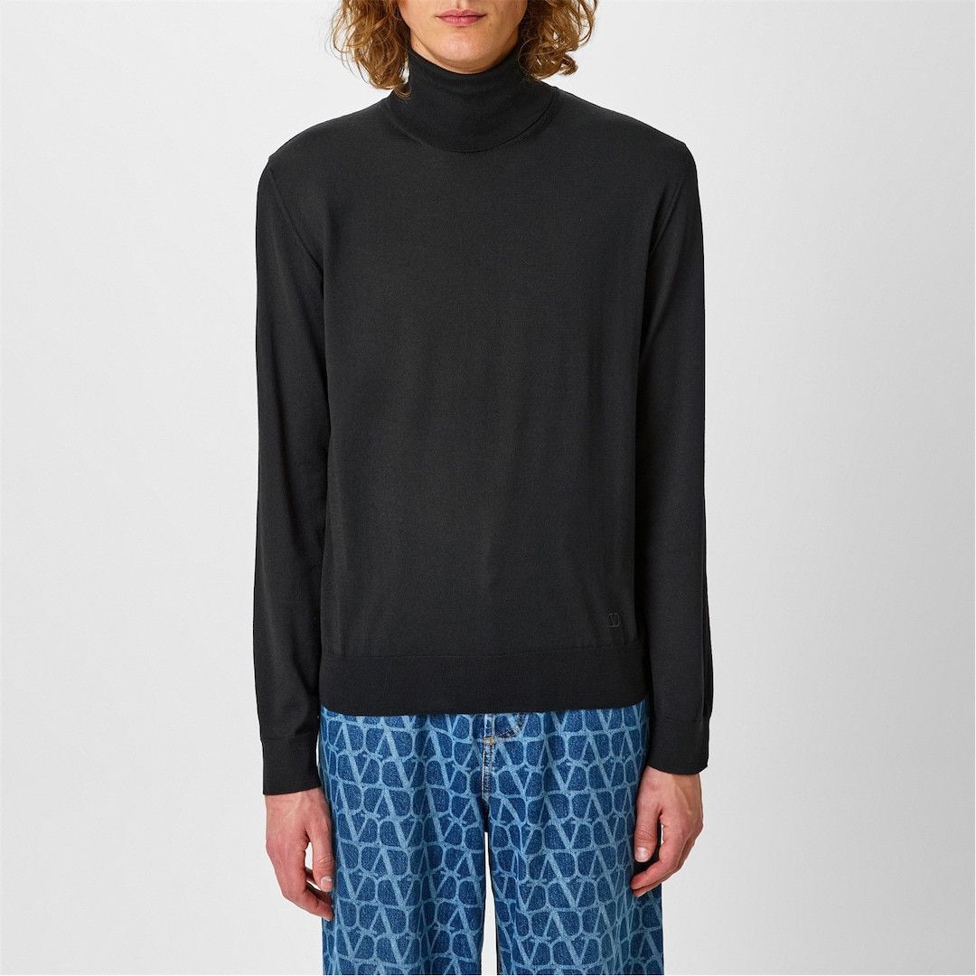 Valentino o1g2r1mq0526 Knit Turtleneck Jumper in Black Size US L / EU 52-54 / 3 - 4 Thumbnail
