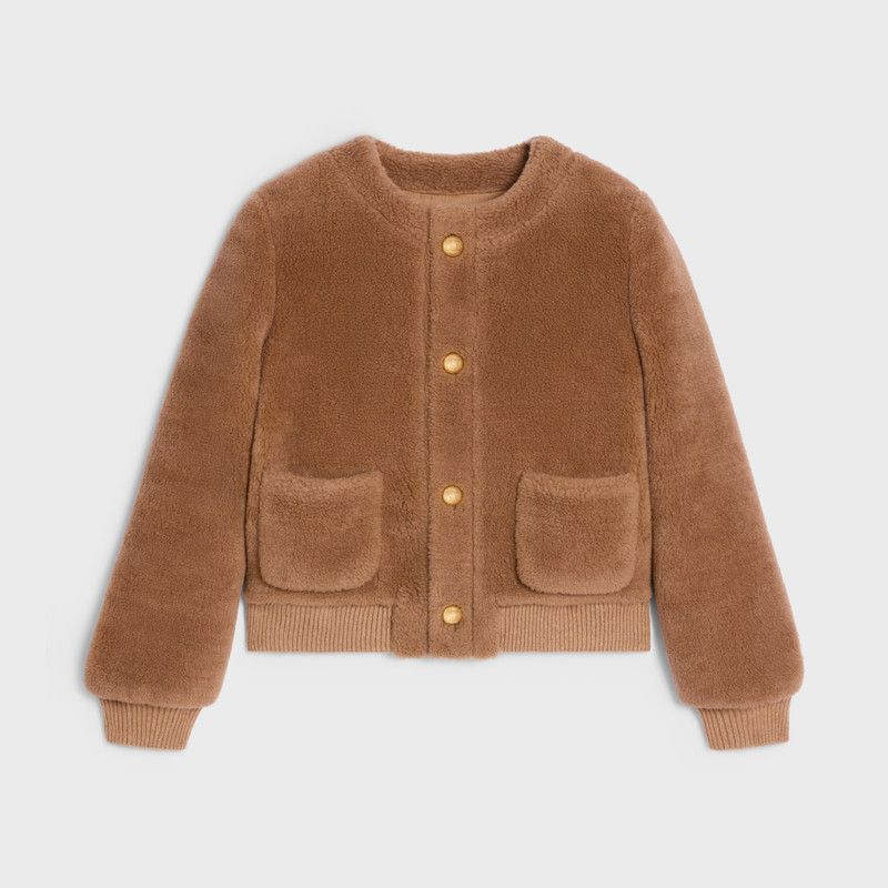 Celine o1bcso1str0126 2V22V382V Chelsea Blouson Jacket in Camel Size S / US 4 / IT 40 - 1 Thumbnail