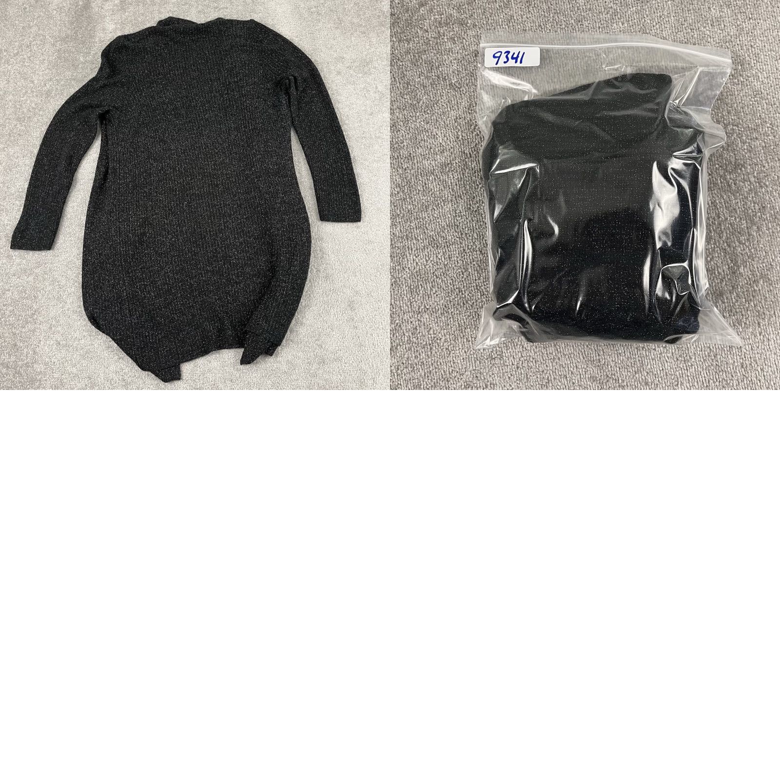 Eileen Fisher EILEEN FISHER Sweater Women Tunic Open Front Long Fit XL Black Silver Wool Blend Size XL / US 12-14 / IT 48-50 - 8 Thumbnail