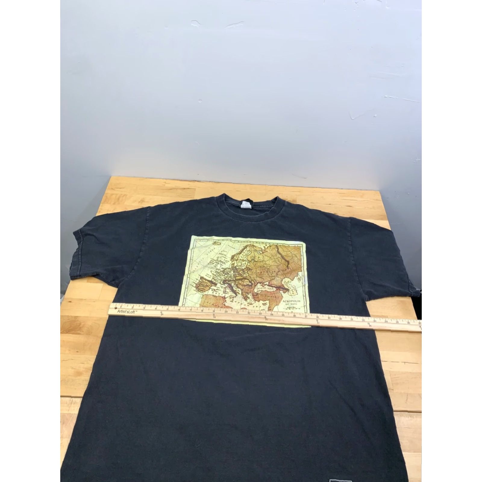 Vintage VINTAGE Acropolis Shirt Mens XL Black Europe Map Sun Tzu Quote Y2K 12715 Size US XL / EU 56 / 4 - 7 Thumbnail