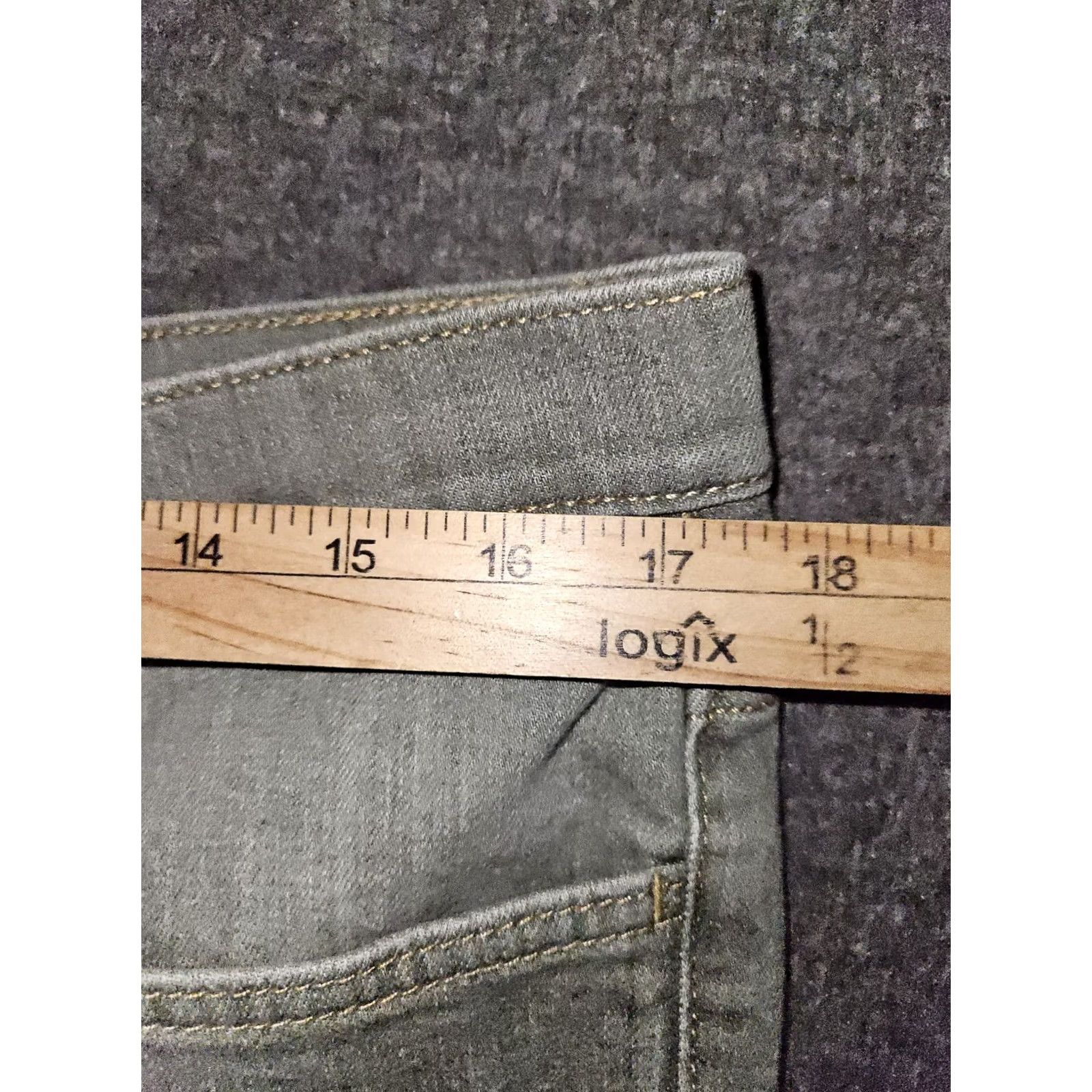 Ralph Lauren LRL Jeans Women's Straight Leg Mid Rise Gray Logo 14 Regular Denim Pants City PreppyMens? No, Women. Size 36" / US 14 / IT 50 - 3 Thumbnail