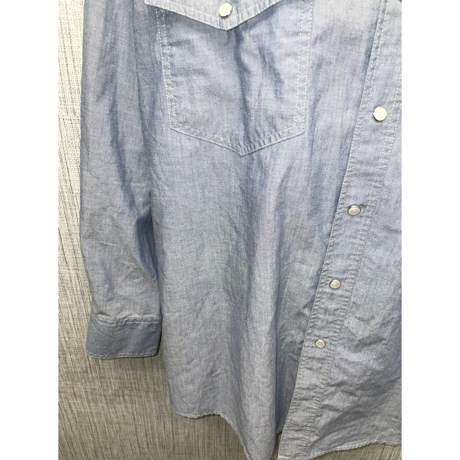 Vintage Key Long Sleeve Snap Button Down Shirt Mens Large Blue Size US L / EU 52-54 / 3 - 4 Thumbnail