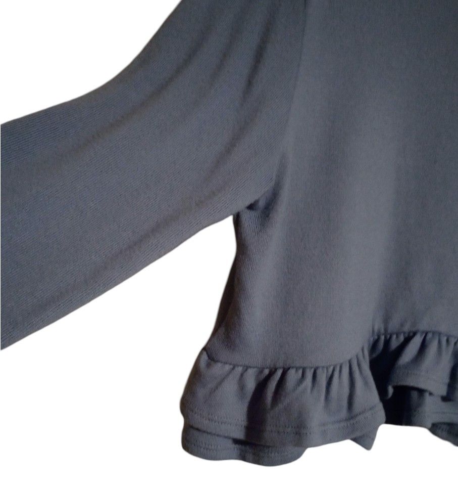 Arizona Jean Co. Long Sleeve Light Blue Pullover Sweater with Ruffle Bottom Size M / US 6-8 / IT 42-44 - 5 Thumbnail