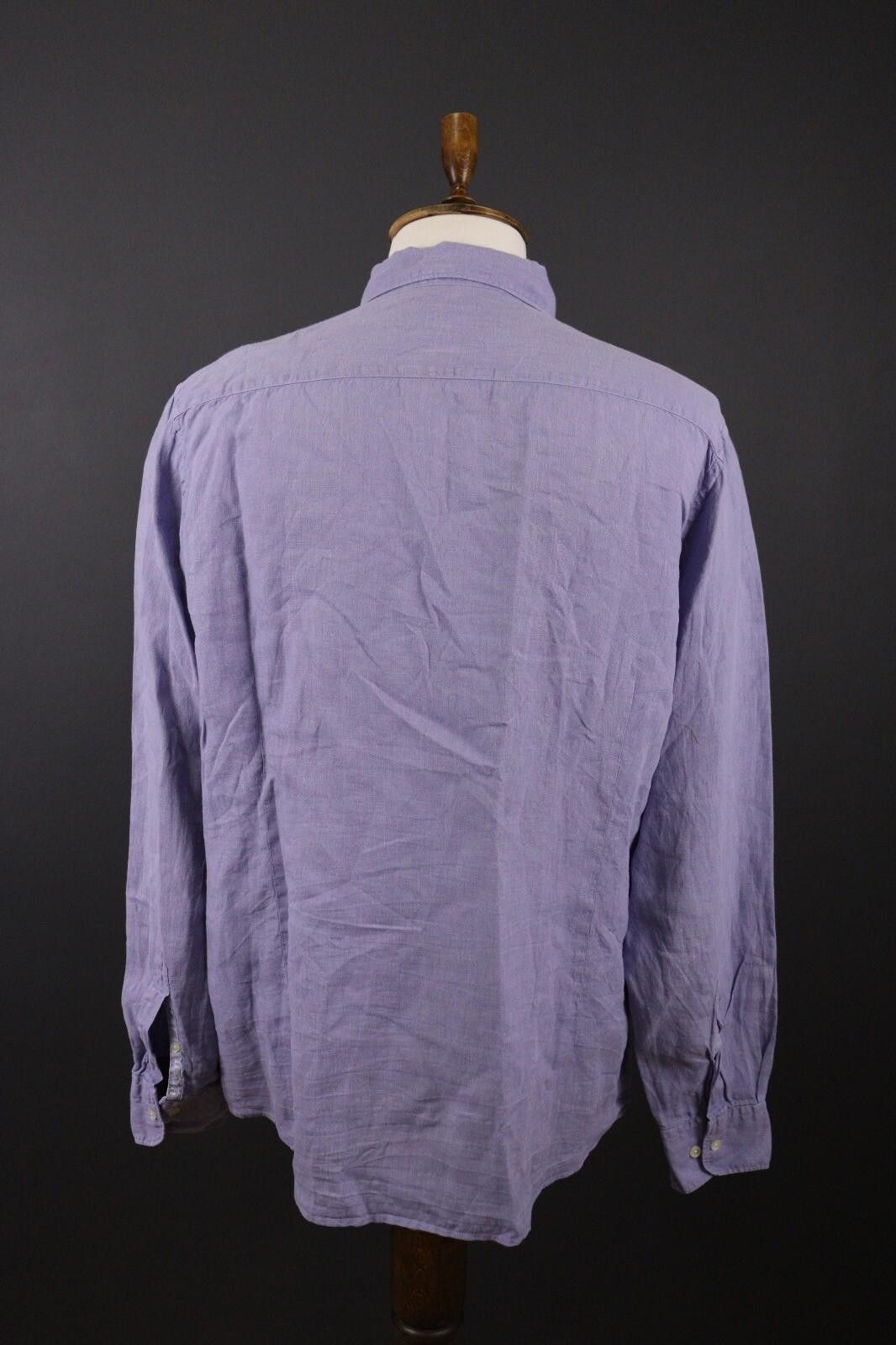 Designer Hackett London Slim Fit Linen Oxford Shirt Size XXL /2XL Size US XXL / EU 58 / 5 - 5 Thumbnail