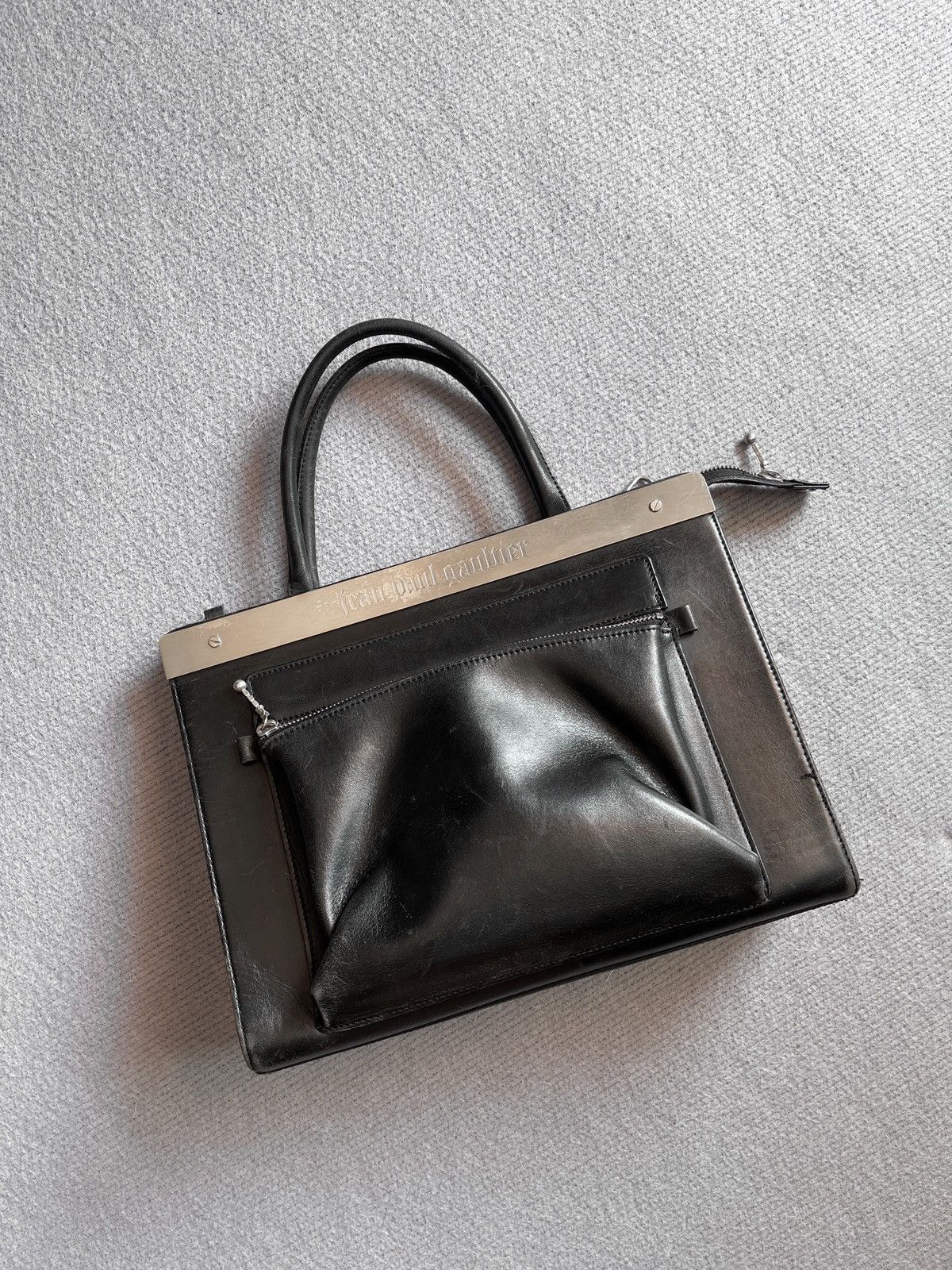 Jean Paul Gaultier Vintage Metal Plate Leather Handbag