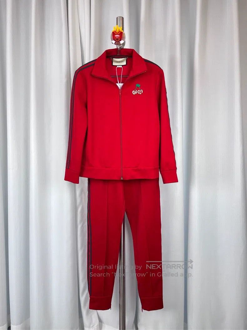 Gucci Gucci Cherry embroidered red jacket Size S / US 4 / IT 40 - 6 Thumbnail