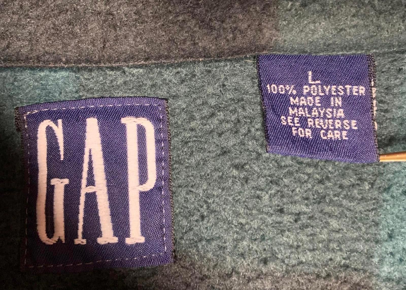 Gap GAP Men's Large Buffalo Plaid Green Black Fleece Vest Size US L / EU 52-54 / 3 - 5 Thumbnail