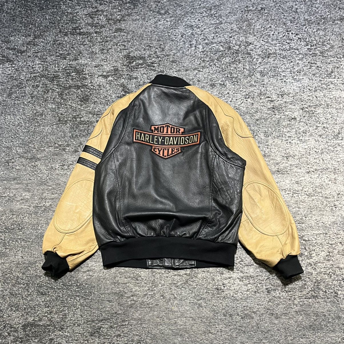 Harley Davidson VINTAGE HARLEY DAVIDSON BIKER LOGO VARSITY LEATHER JACKET Size US M / EU 48-50 / 2 - 2 Thumbnail