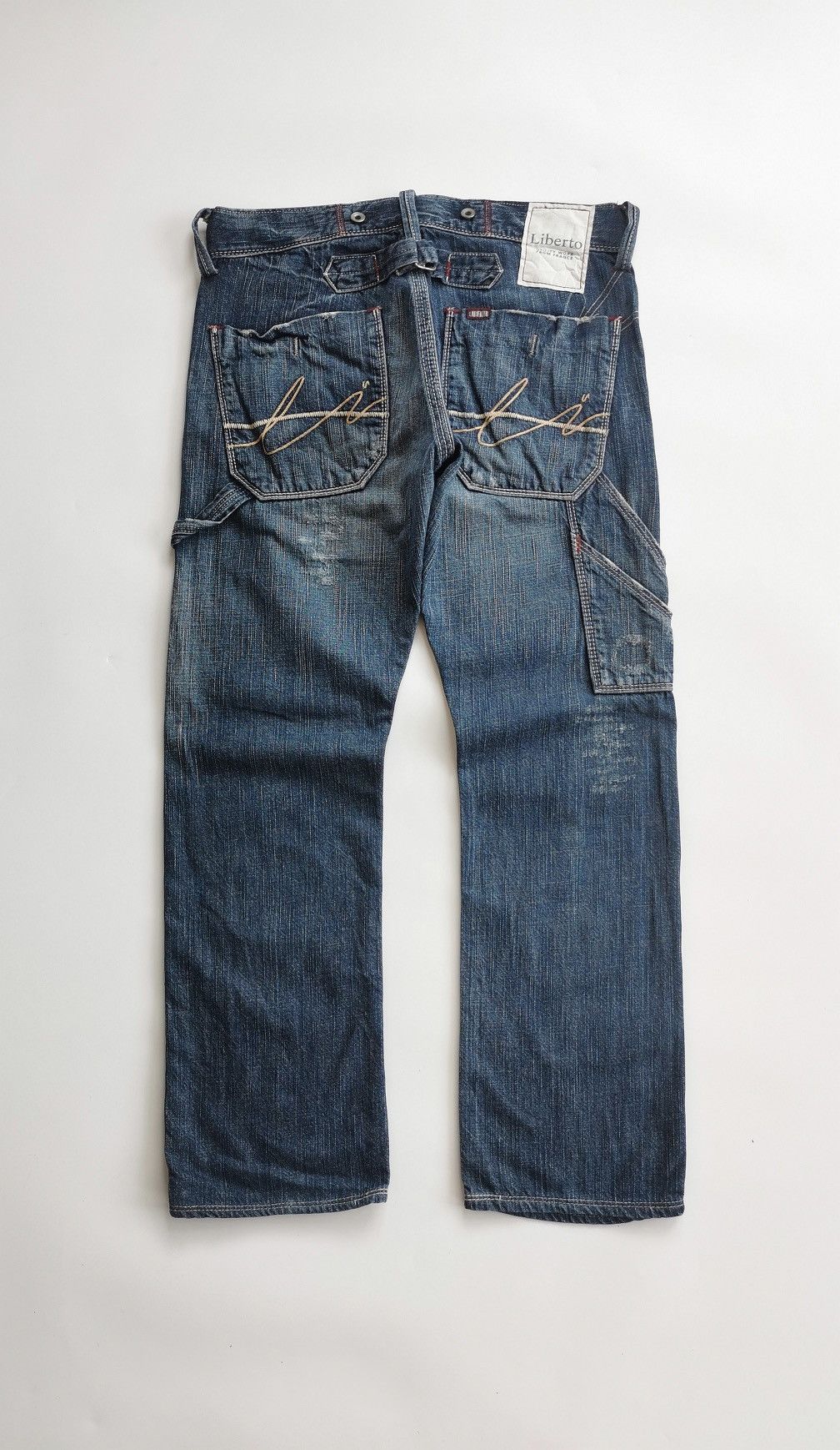 Edwin Liberto Utility Work Carpenter Distressed Ankle Jeans Size US 32 / EU 48 - 3 Thumbnail