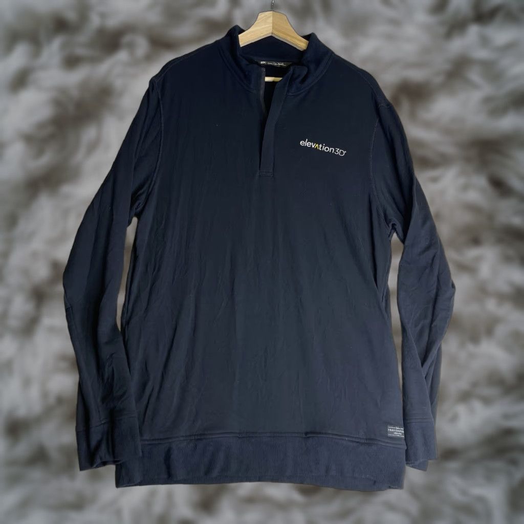 TravisMathew Travis Mathew Shirt Mens Large Newport Black 1/4 Zip Performance Activewear Golf Shirt Men Large Black 1/4 Zip Embroidered Logo Zip Performance Golf Size US L / EU 52-54 / 3 - 1 Thumbnail