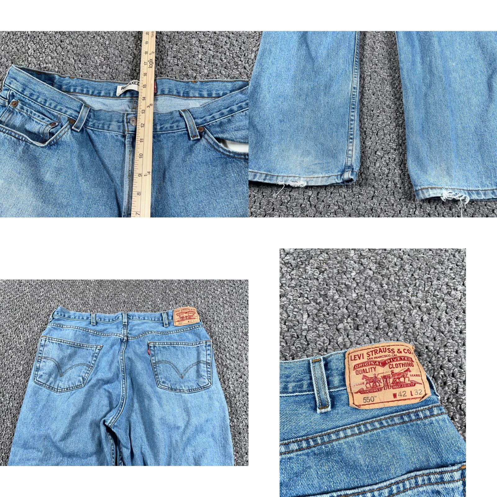 Levi's VINTAGE Levi's Jeans 550 Relaxed Fit 42 x 31 Blue Denim 90s Grunge Retro 5-Pocket Mens Jeans Brand Levi's Size US 42 / EU 58 - 8 Thumbnail