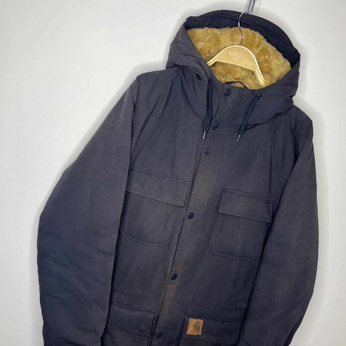 Carhartt × Carhartt Wip × Vintage Carhartt WIP Mentley Winter Parka Fur Coat Vintage Navy Size US M / EU 48-50 / 2 - 6 Thumbnail