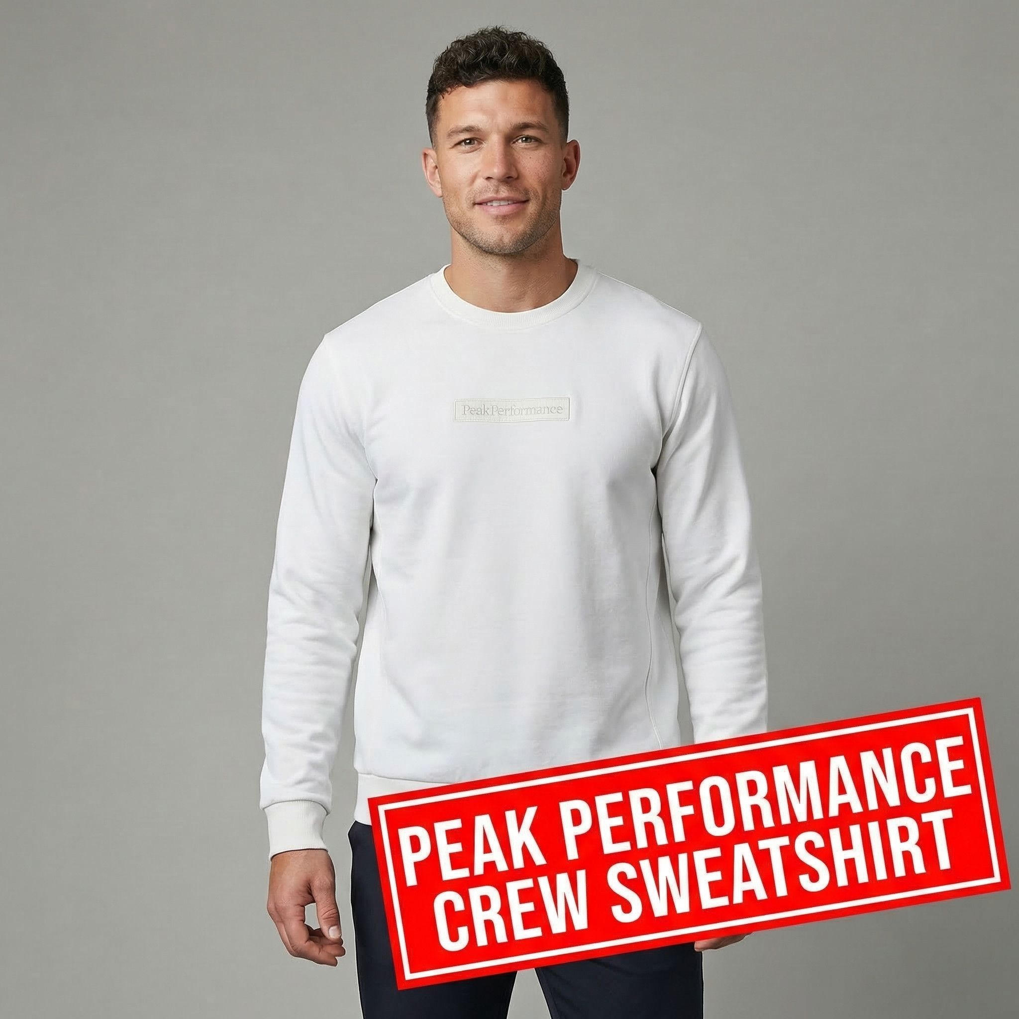 Peak Performance Peak Performance M Ease Crew Pullover – White Sweatshirt Size US XL / EU 56 / 4 - 1 Thumbnail