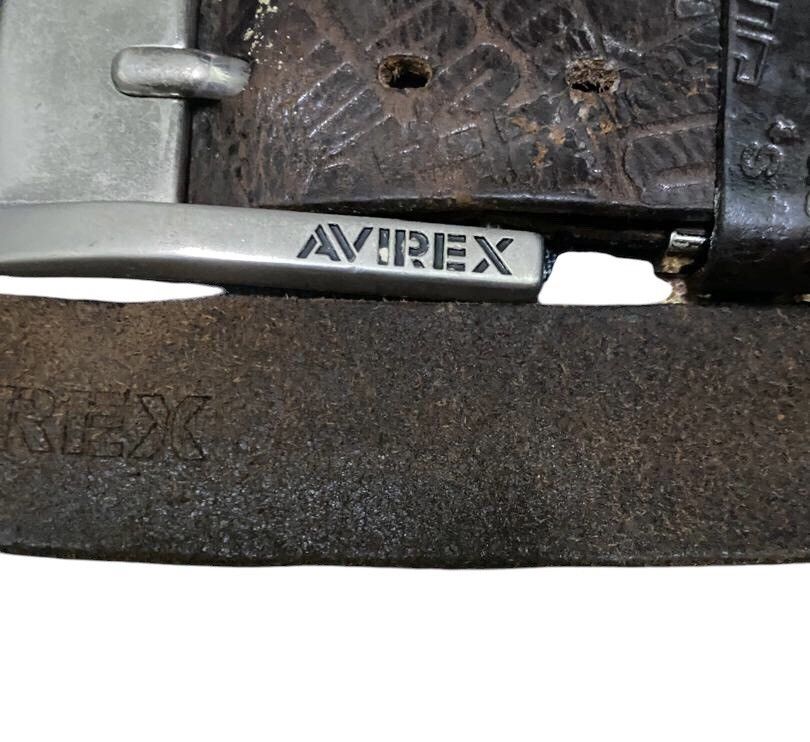 Avirex Vintage Leather Avirex Belt Monogram Design Size 30 - 4 Thumbnail