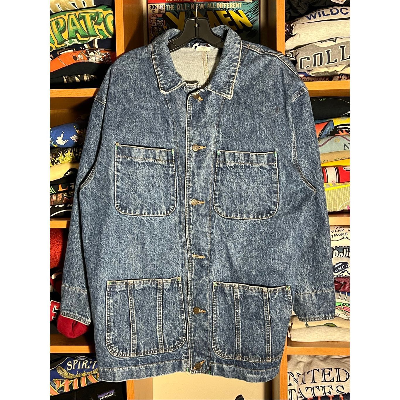 Vintage Vintage 90s Zena Men’s Chore Barn Denim Jacket Size US S / EU 44-46 / 1 - 1 Thumbnail