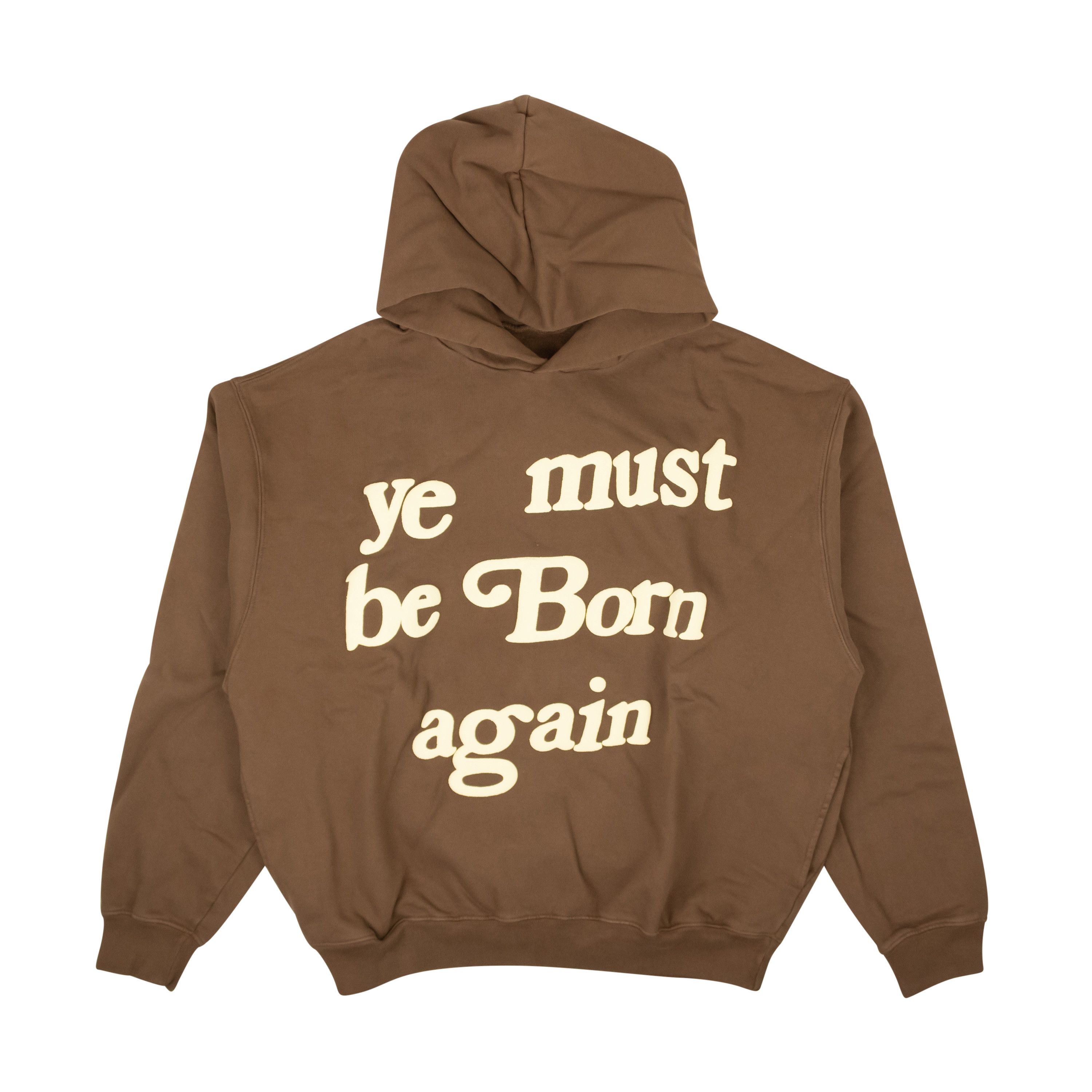 image of Cactus Plant Flea Market Brown Ye Must Be Born Again Hoodie Size M, Men's