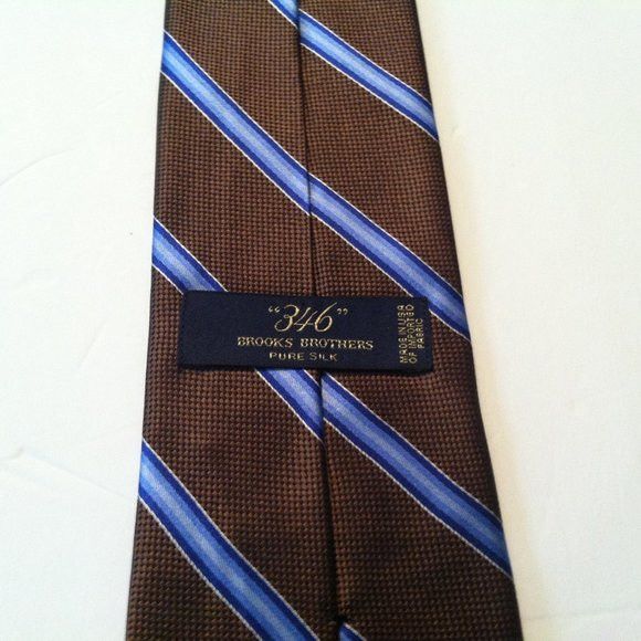 Brooks Brothers BROOKS BROTHERS MENS NEW BROWN 100%SILK TIE WIDTH: 3 1/2" Size ONE SIZE - 4 Thumbnail