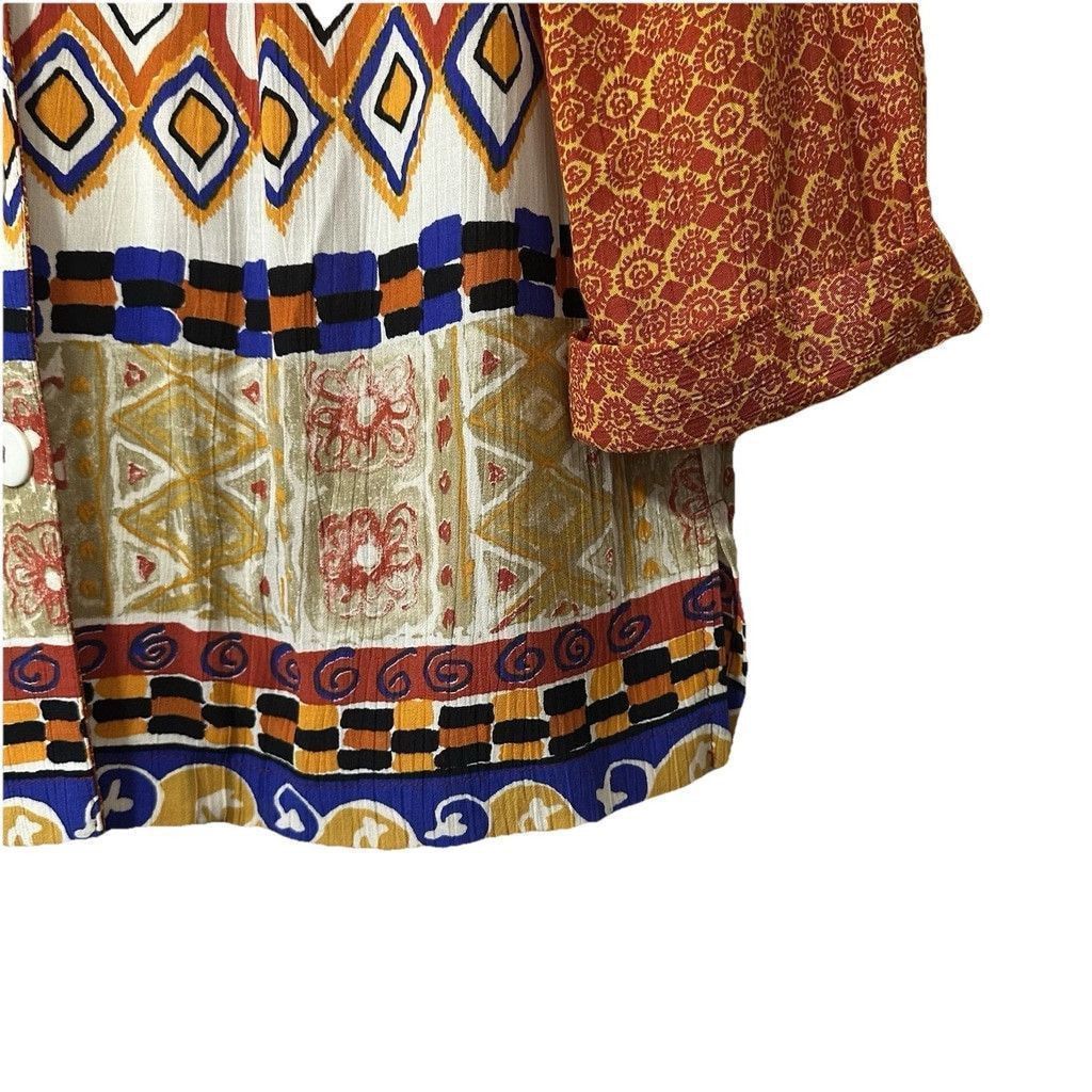 Vintage Vtg Carole Little Petites Aztec Artsy Blazer Size 14P Boho Size XL / US 12-14 / IT 48-50 - 7 Thumbnail