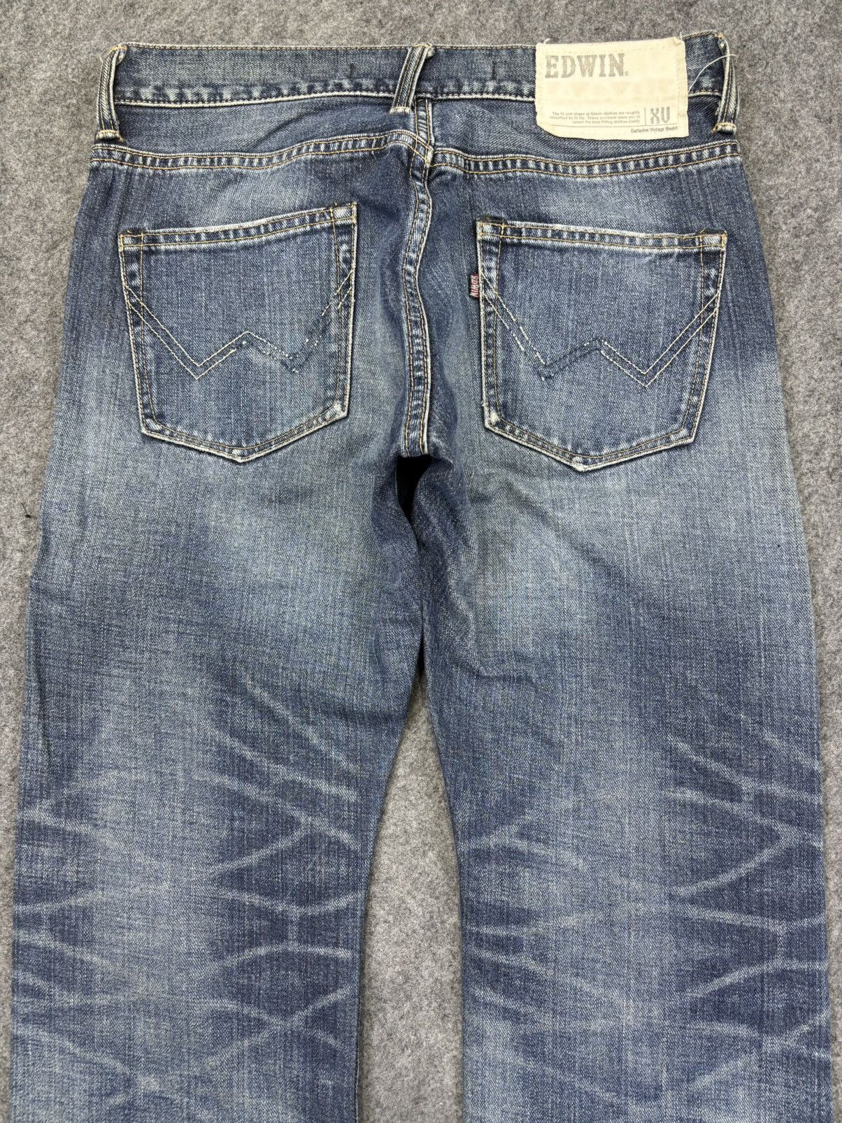 Edwin 💥Raw Fades💥Vintage Edwin Straight Cut Denim K4 Size US 31 - 7 Thumbnail