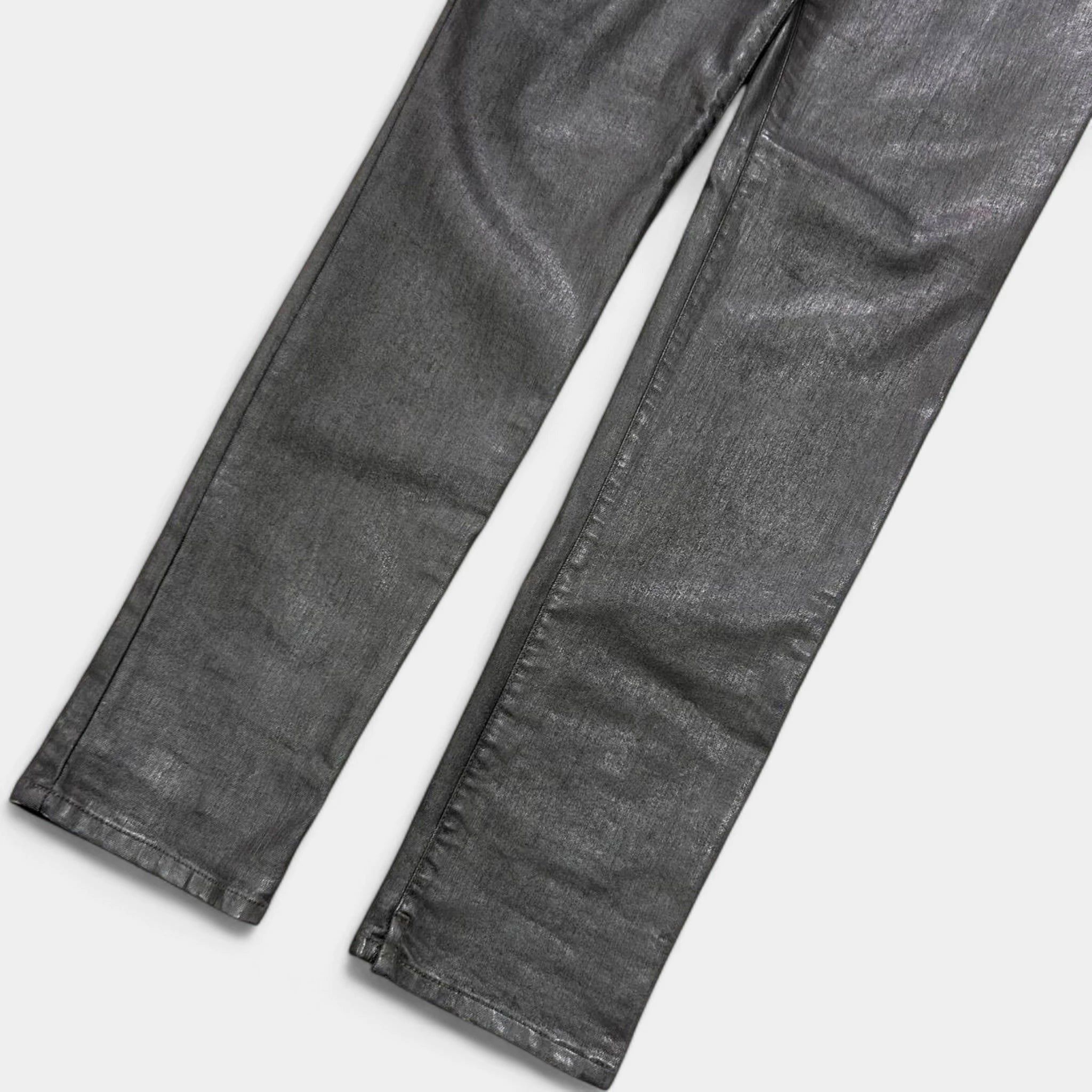 Diesel Diesel 2000's Metallic Gray Skinny Waxed Denim Pants Size US 30 / EU 46 - 4 Thumbnail