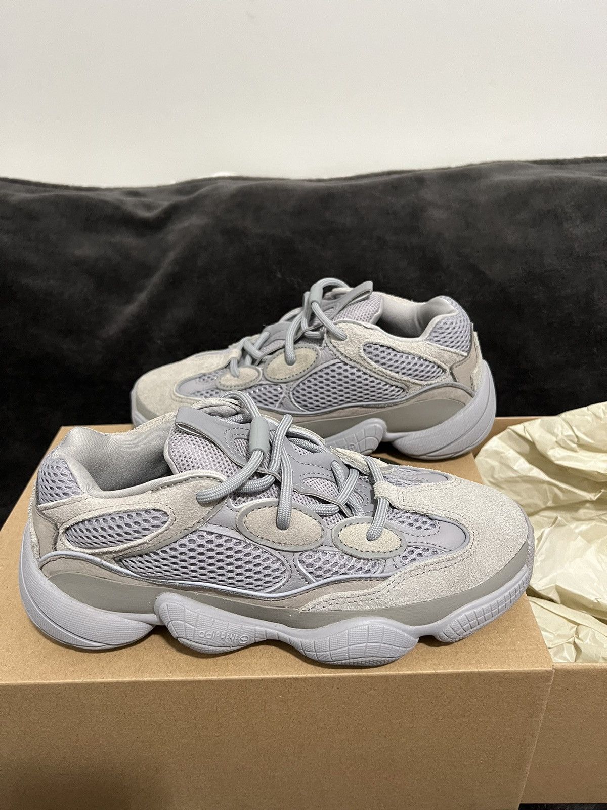 image of Kanye West Yeezy 500 Stone Salt Shoes, Men's (Size 7)