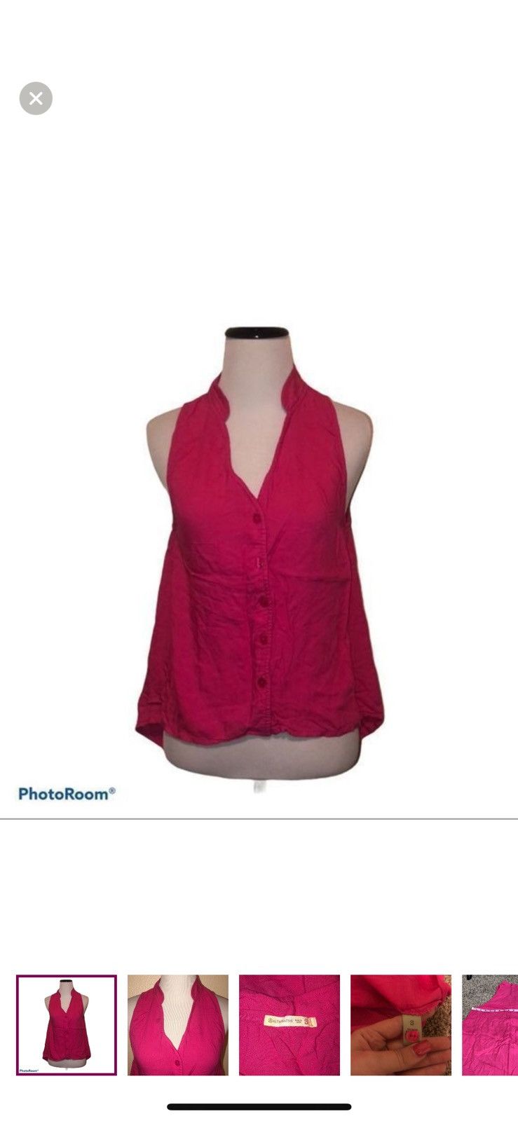 Alternative Apparel Alternative apparel small button down sleeveless pink blouse Size S / US 4 / IT 40 - 1 Thumbnail