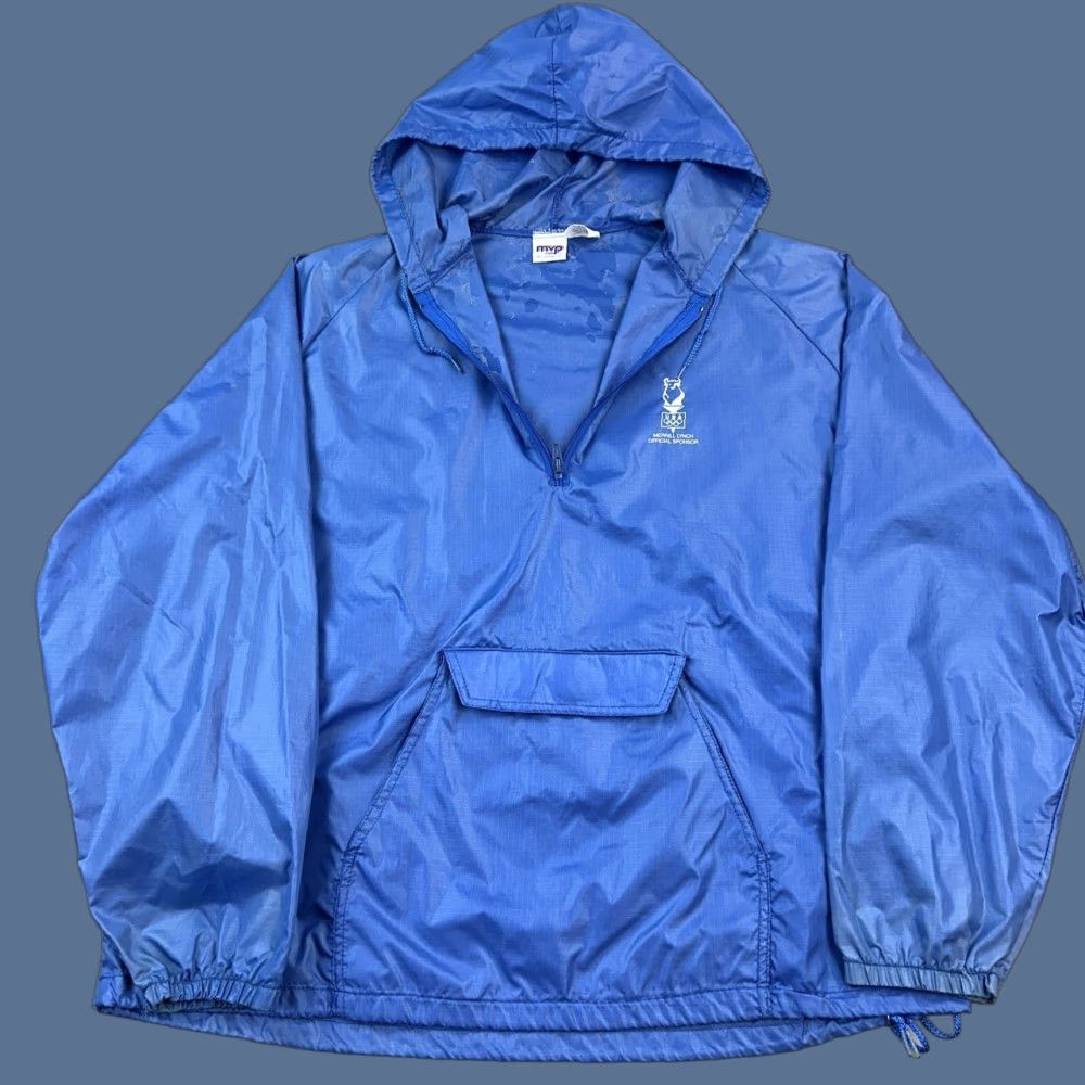 Vintage VINTAGE MVP Pullover Mens 2XL 1/4 Zip Merrill Lynch Olympic Hooded Windbreaker Jacket Size US XXL / EU 58 / 5 - 1 Thumbnail