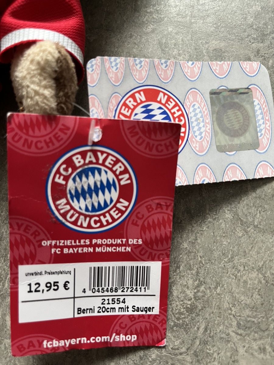 Designer FC Bayern Munich Berni Mascot Plush Toy 🧸 Official Product Size ONE SIZE - 5 Thumbnail