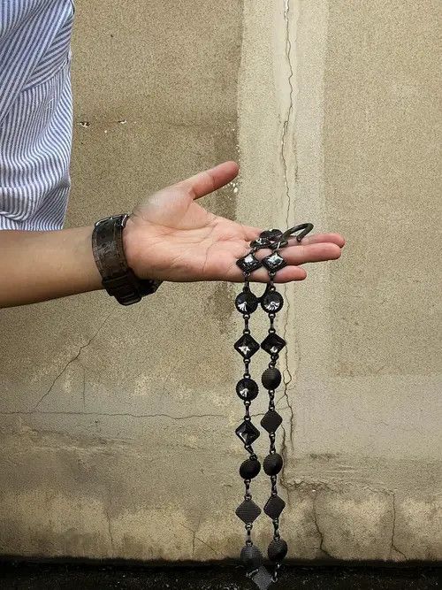 Jewelry Black Beaded Chain Accessory for Menswear Size ONE SIZE - 3 Thumbnail