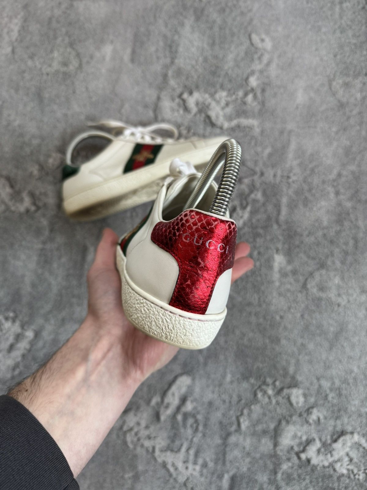 Designer × Gucci Gucci 36size white ACE leather low top sneakers shoes 431942 Size US 6 / IT 36 - 6 Thumbnail