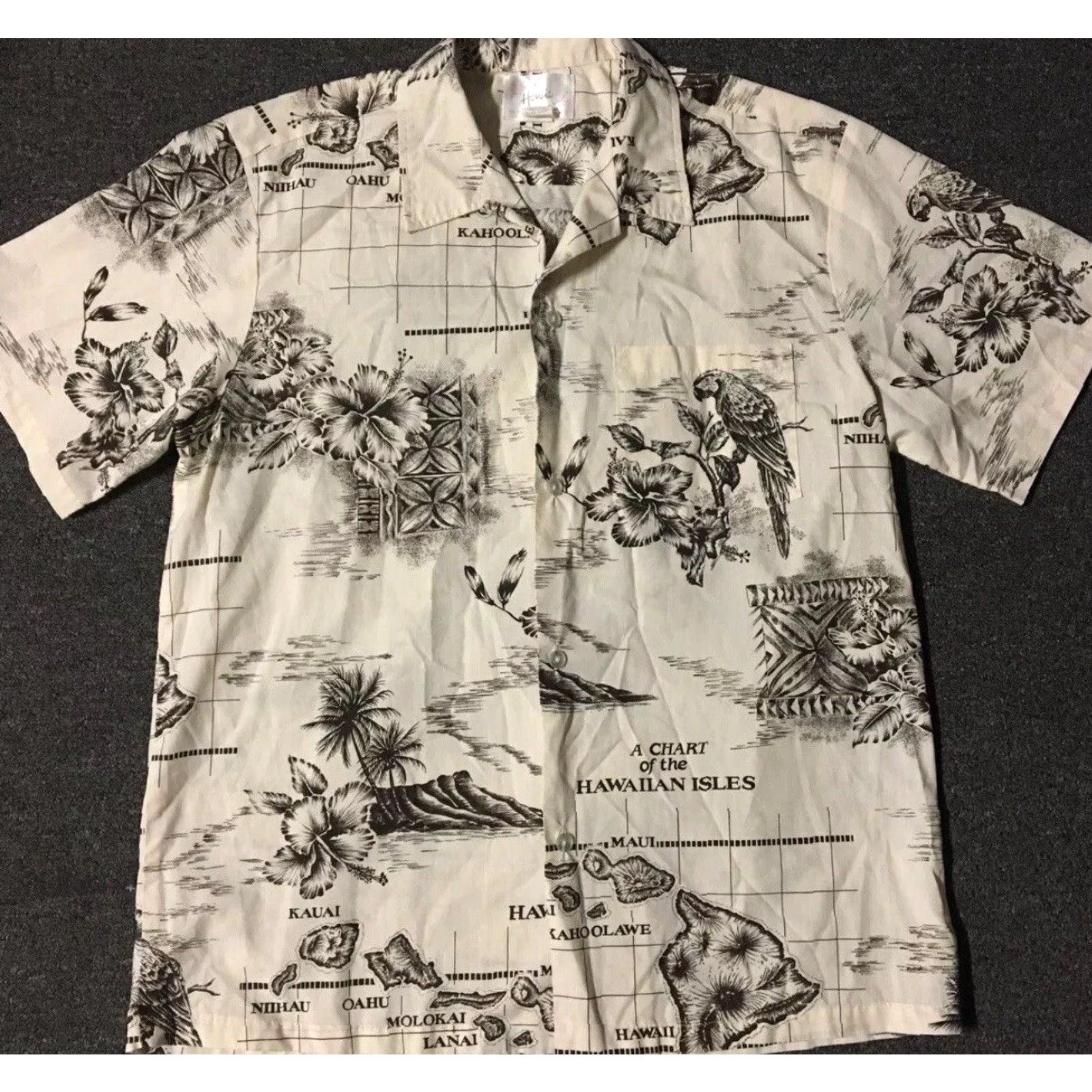 Vintage Vtg 90s Howie AOP Hawaiian Map Shirt L Parrot Animal Art Surf Skate Beach Grunge Size US L / EU 52-54 / 3 - 2 Thumbnail