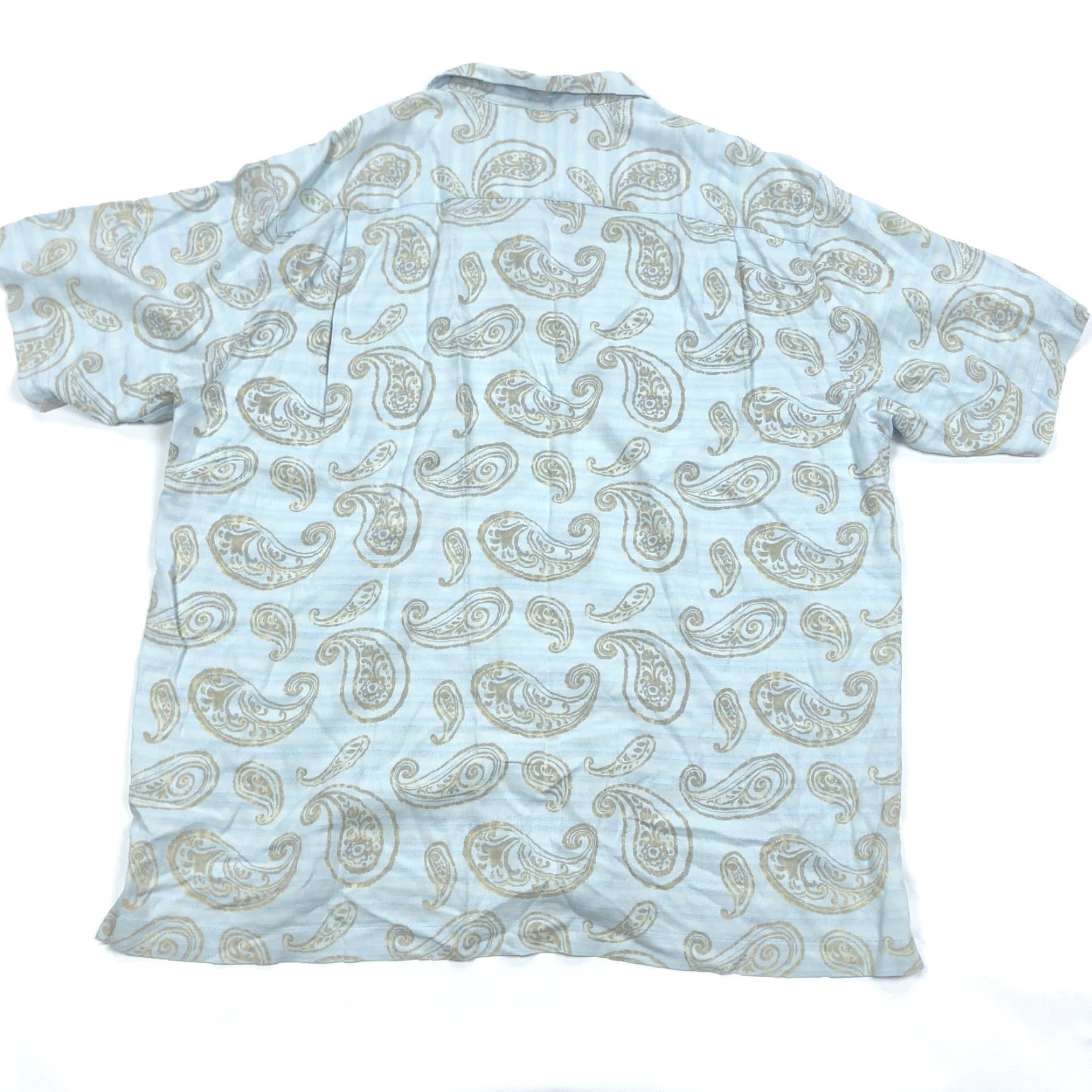 Tommy Bahama Tommy Bahama Men’s XL Blue Paisley Silk Shirt Short Sleeve Button-Down Collared Beach Tropical Size US XL / EU 56 / 4 - 7 Thumbnail