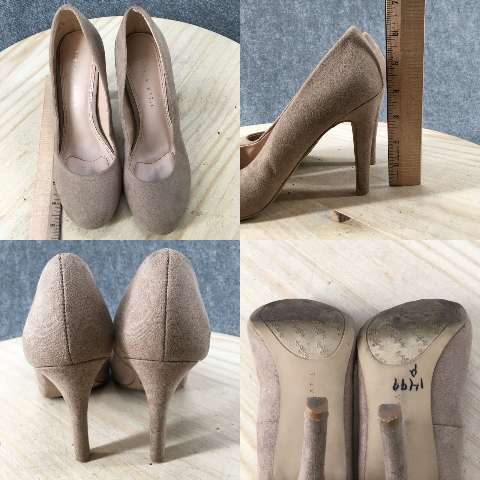 Vintage Kelly & Katie High Heels Womens 8 Larrissa Beige Fabric Slip On Pump Shoe Size US 8 / IT 38 - 8 Thumbnail