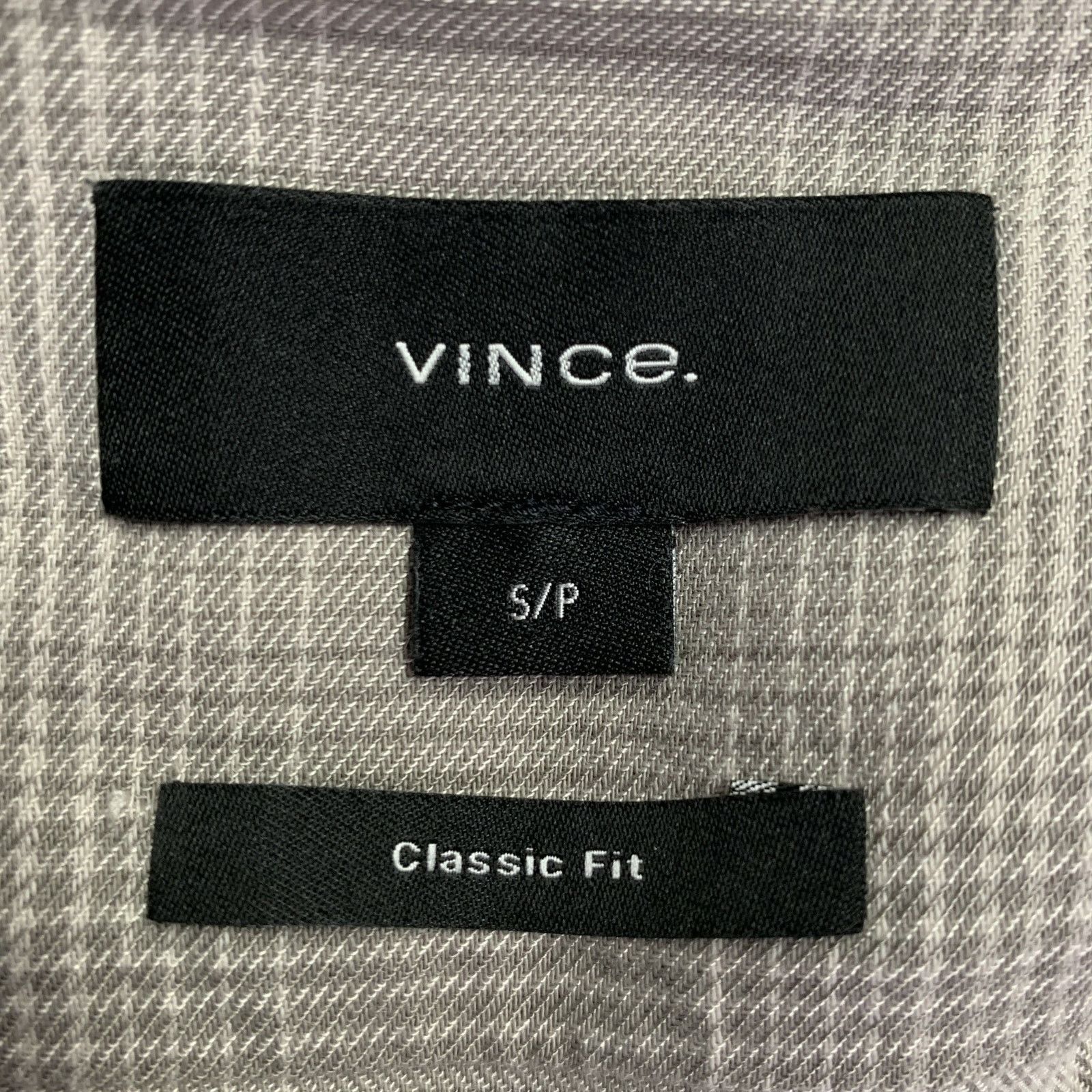 Vince Beige Taupe Plaid Cotton Blend Pointed Collar Long Sleeve Size US S / EU 44-46 / 1 - 4 Thumbnail