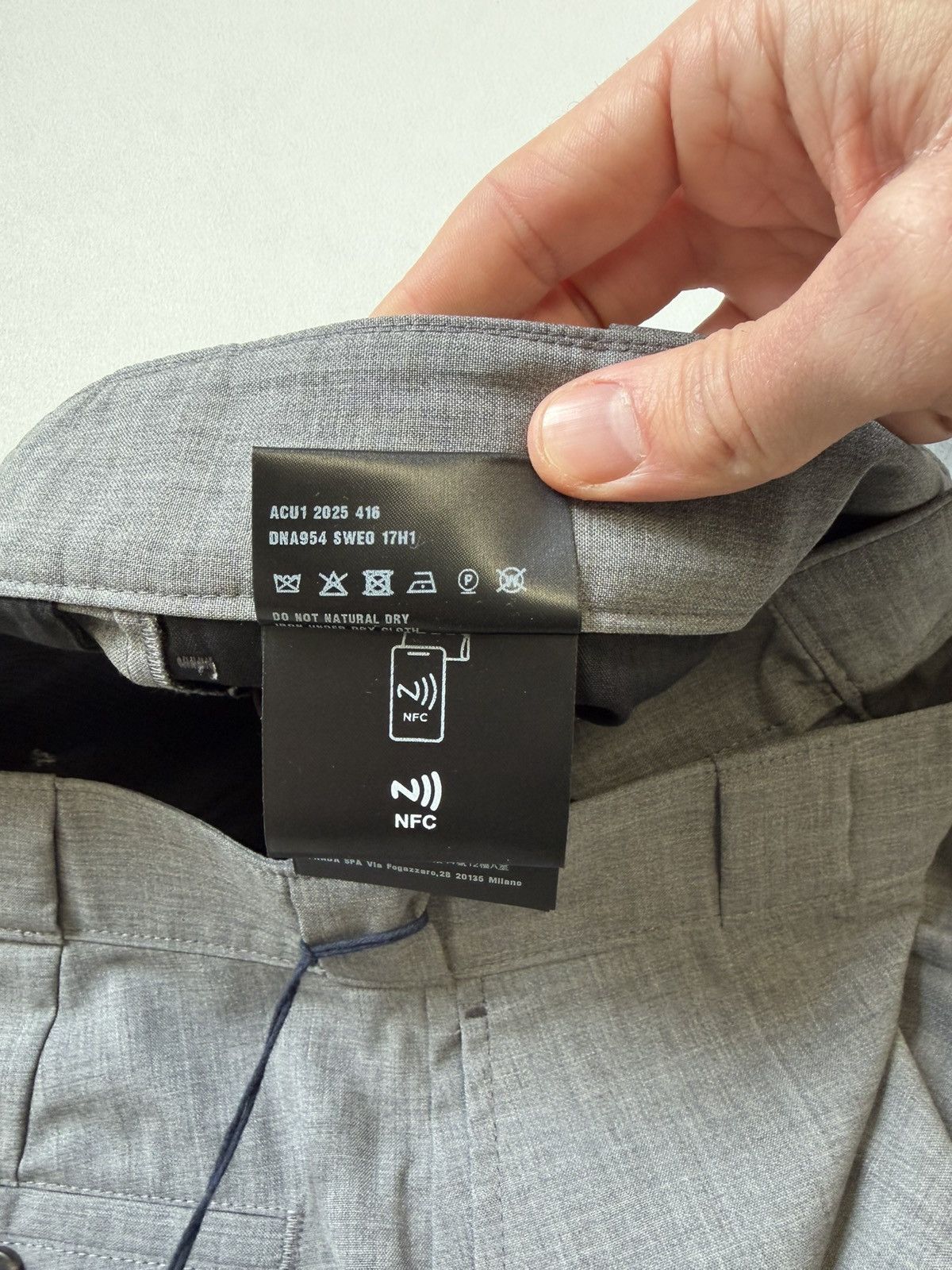 Prada S/S 25 Wide Leg Gray Wool ‘Work Pants’ Size US 34 / EU 50 - 9 Thumbnail