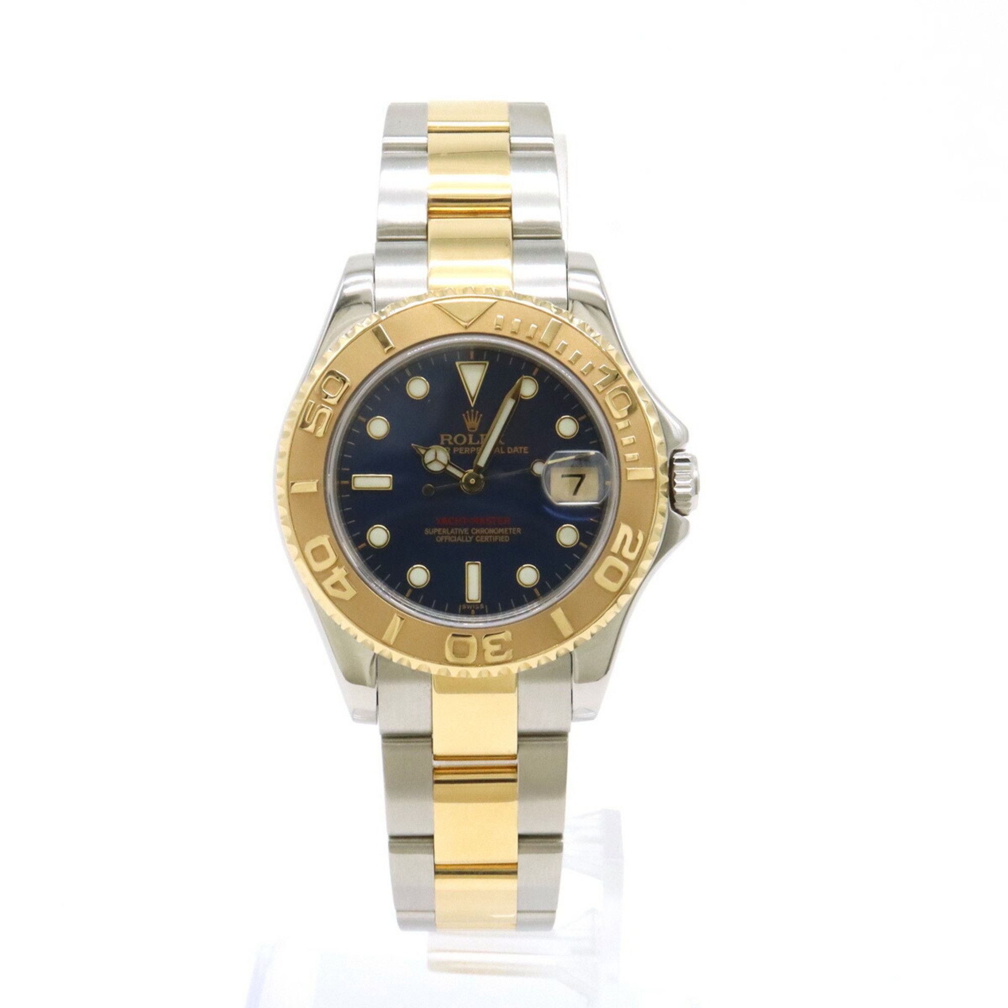 Rolex Rolex Yachtmaster Rolesium Blue Dial Date SS Platinum Bezel U-number Boys AT Automatic Wristwatch 68623 Size ONE SIZE - 1 Thumbnail