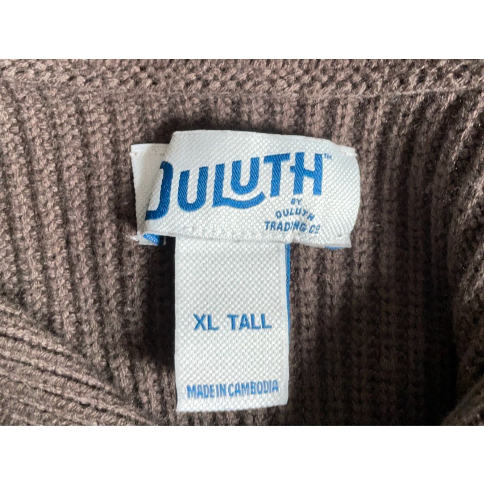 Vintage Duluth Brigadier Sweater Men's XL Tall Brown Cotton Wool Shawl Collar Heavy Knit Size US XL / EU 56 / 4 - 3 Thumbnail