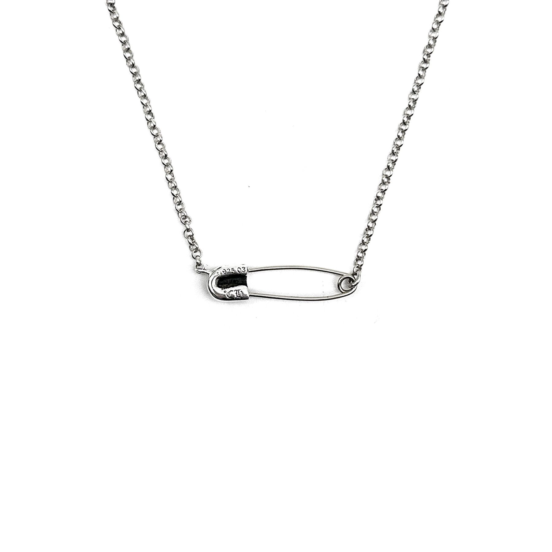 Chrome Hearts Chrome Hearts Safety Pin Single Diamond Roll Chain Necklace Size ONE SIZE - 3 Thumbnail