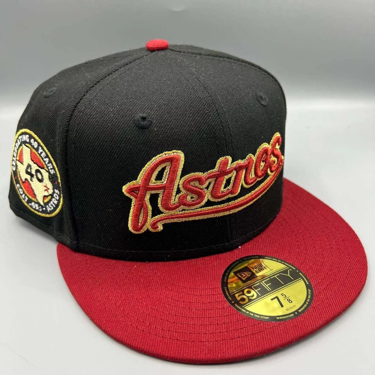 New Era Houston Astros Hat Men 7 5/8 59Fifty New Era MLB Fitted Cap Size ONE SIZE - 1 Thumbnail