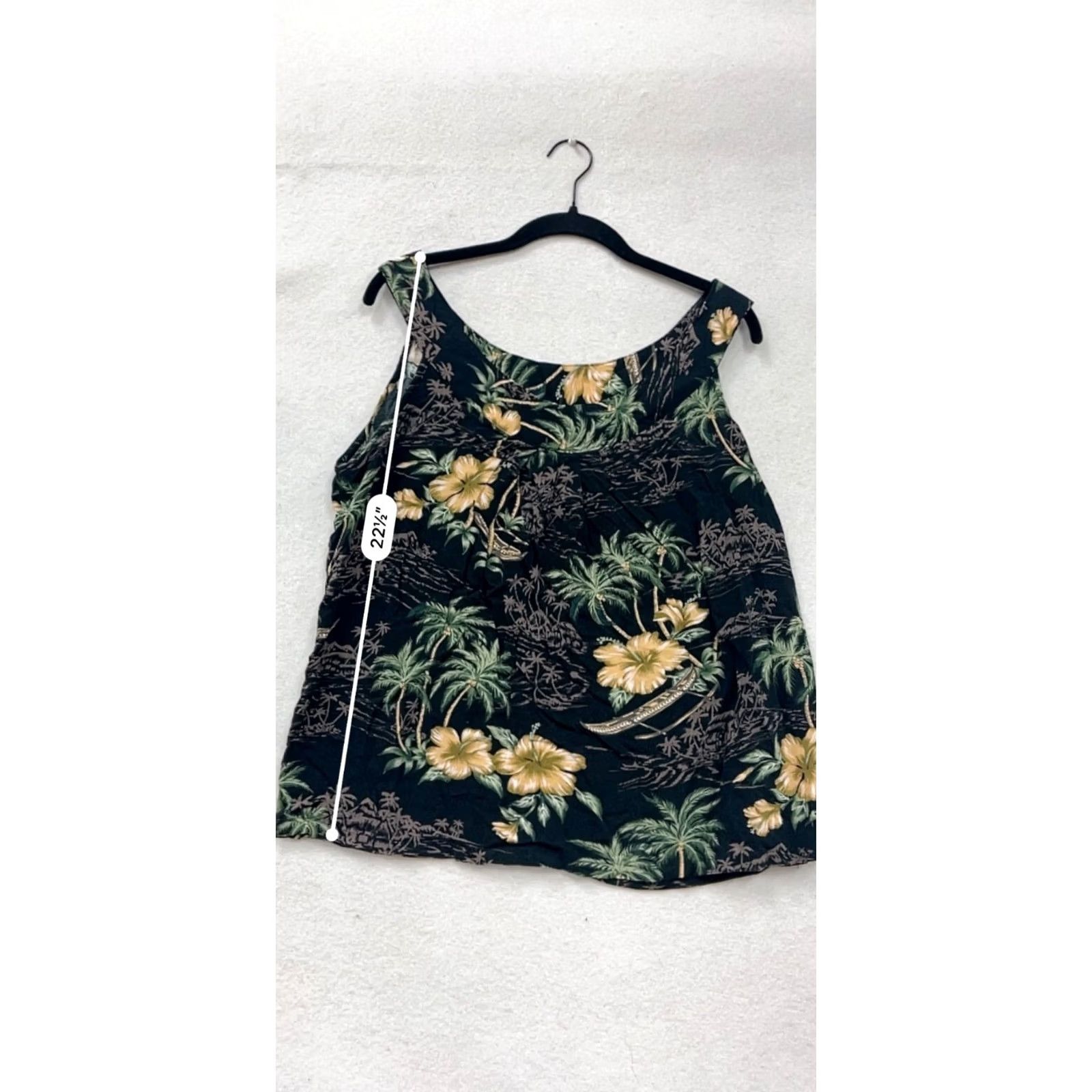 ALOHAS VINTAGE Aloha Hut Hawaiian Floral Sleeveless Tank Top L Women Black Hawaiin Floral Rayon 90s 00s Womens L Size L / US 10 / IT 46 - 7 Thumbnail