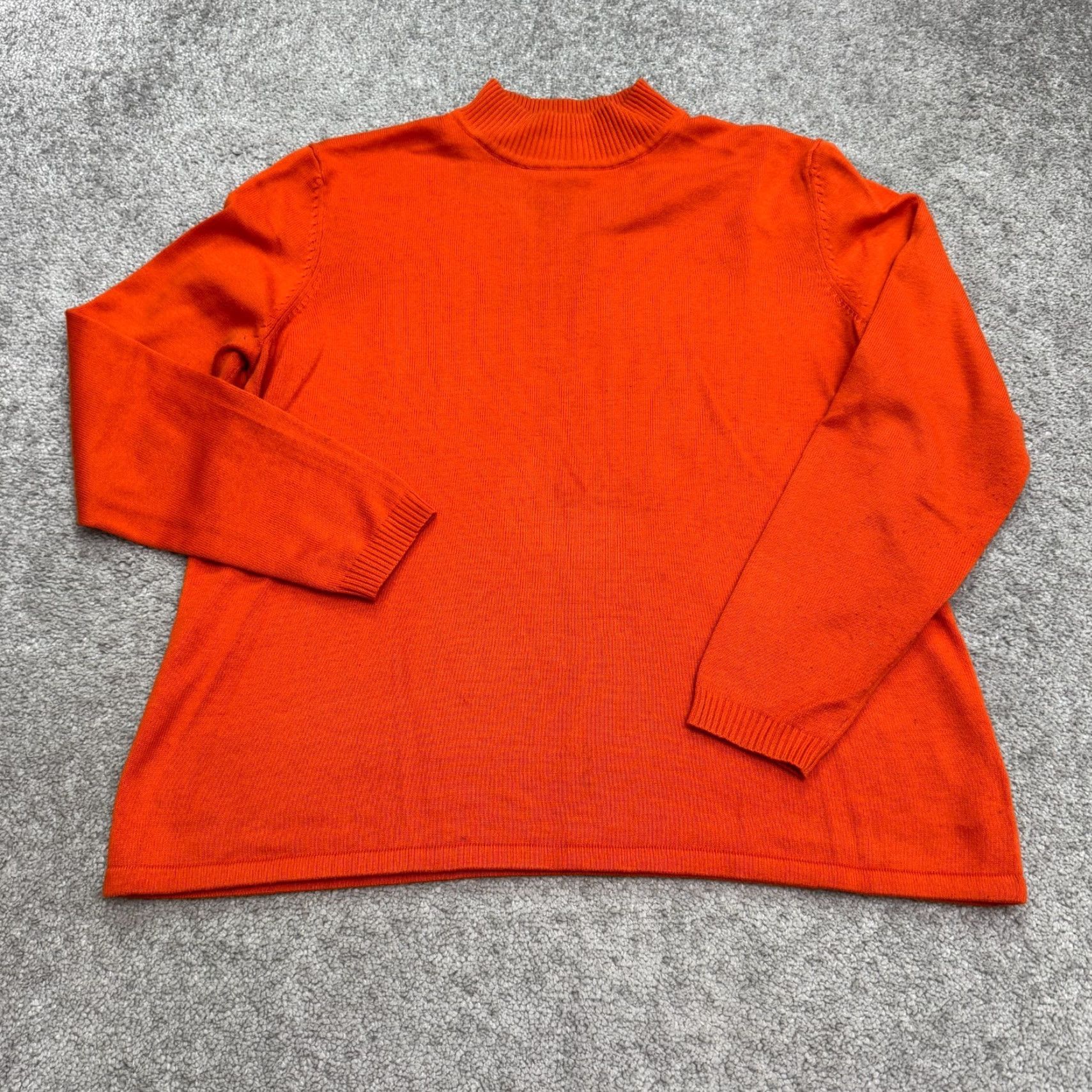 Vintage VINTAGE Yarnworks Pullover Shirt Womens Large Orange 90s Classic Knitted Knit Mock Neck Sweater Casual Womens Size L / US 10 / IT 46 - 2 Thumbnail