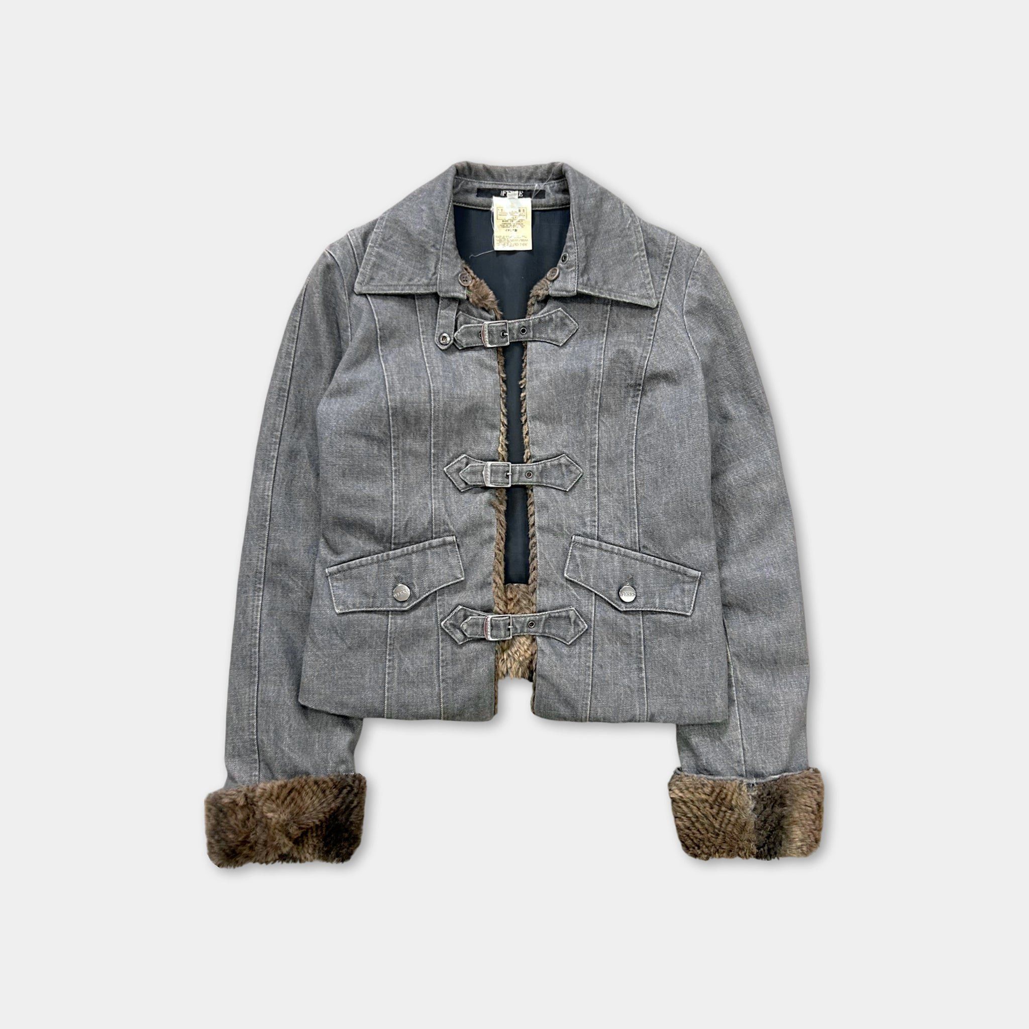 Gianfranco Ferre Gianfranco Ferré 2000s Fur Grey Denim Jacket Size US S / EU 44-46 / 1 - 1 Thumbnail