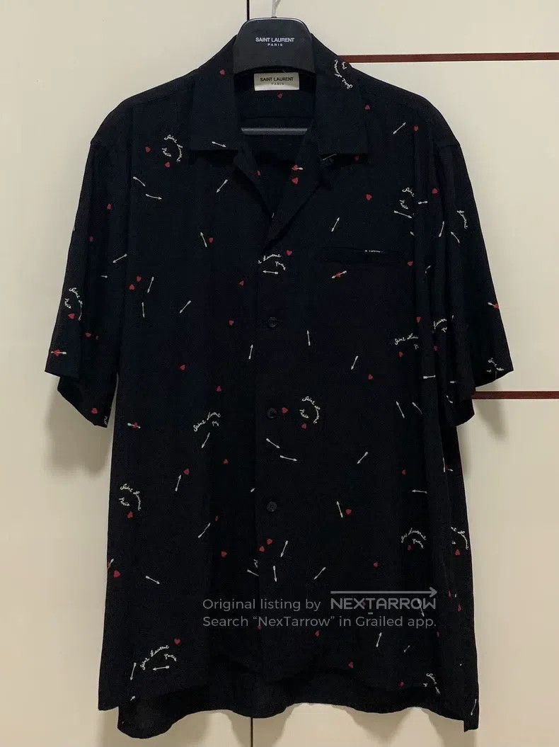 Saint Laurent Paris Saint Laurent Paris size 41 Cuban collar slogan heart arro Size US M / EU 48-50 / 2 - 1 Thumbnail