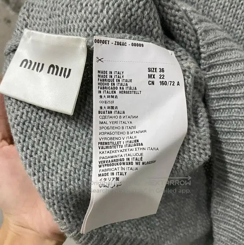 Miu Miu Miu Miu Gray Short Sleeve Pullover Sweater . Size XXS / US 00 / IT 34 - 8 Thumbnail