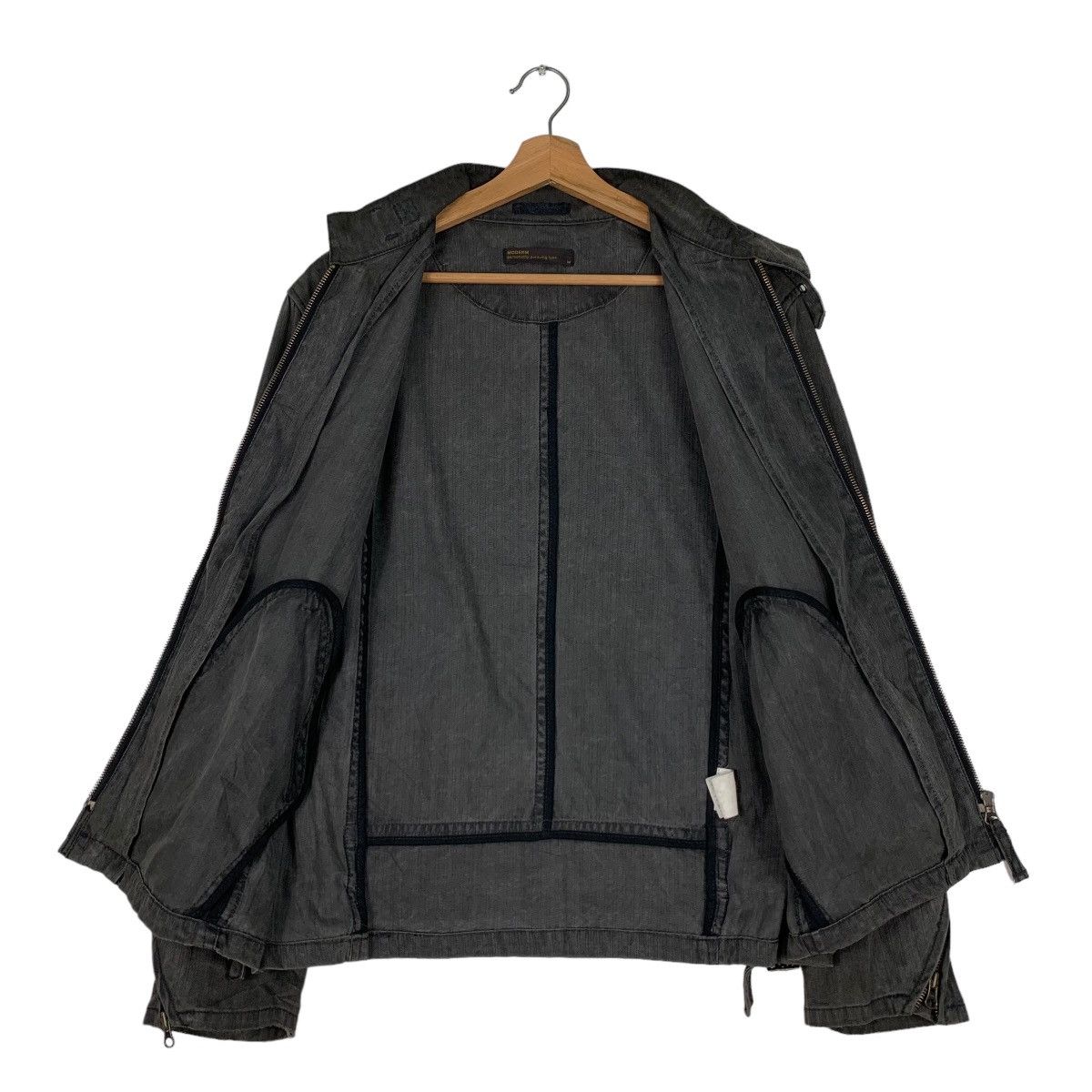 Japanese Brand MODERM Asymmetrical Sleeve Zipper Jacket #0934-C41 Size US M / EU 48-50 / 2 - 11 Thumbnail
