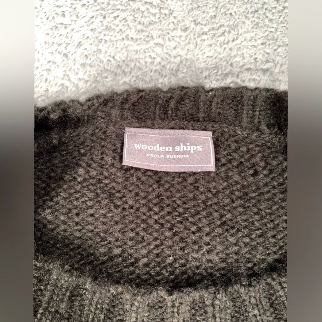 Vintage Wooden Ships Sweater Black Patterned S/M Women Pullover Size S / US 4 / IT 40 - 4 Thumbnail