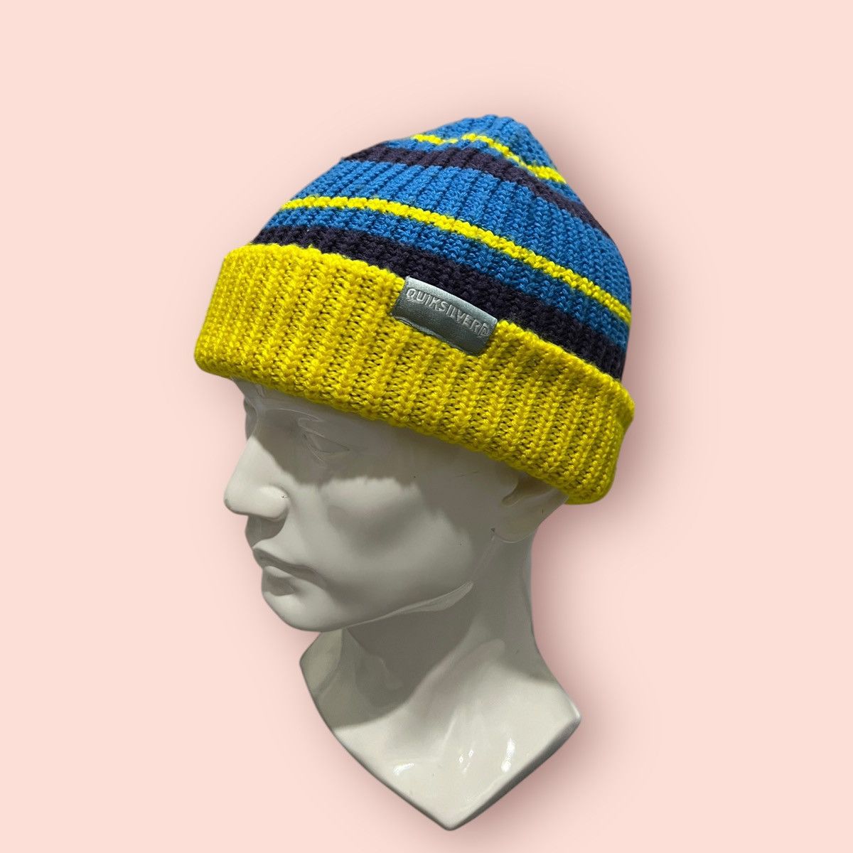 Quiksilver × Vintage VINTAGE QUIKSILVER DOUBLE LAYER STRIPED KNITTED BEANIE Size ONE SIZE - 12 Thumbnail