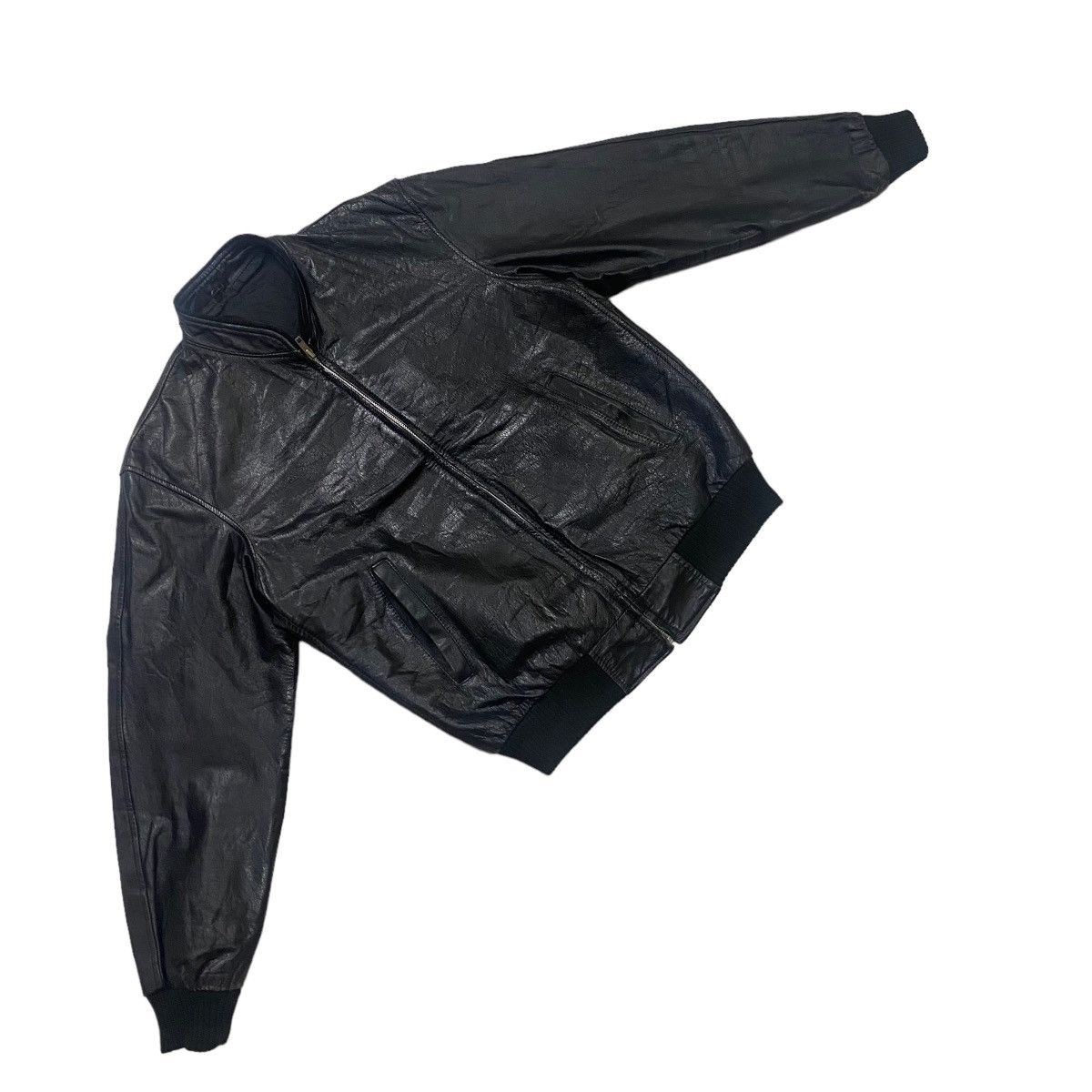 Genuine Leather Vintage 80s Bomber sheepskin leather jacket Size US M / EU 48-50 / 2 - 10 Thumbnail